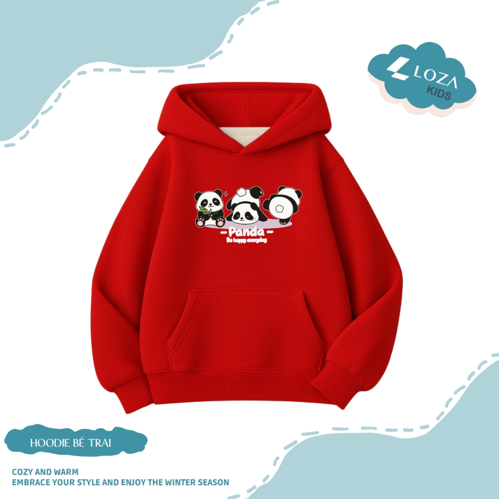 Áo nỉ hoodie bé trai in hình gấu trúc Panda - Loza Kids HN001_thumbnail_3