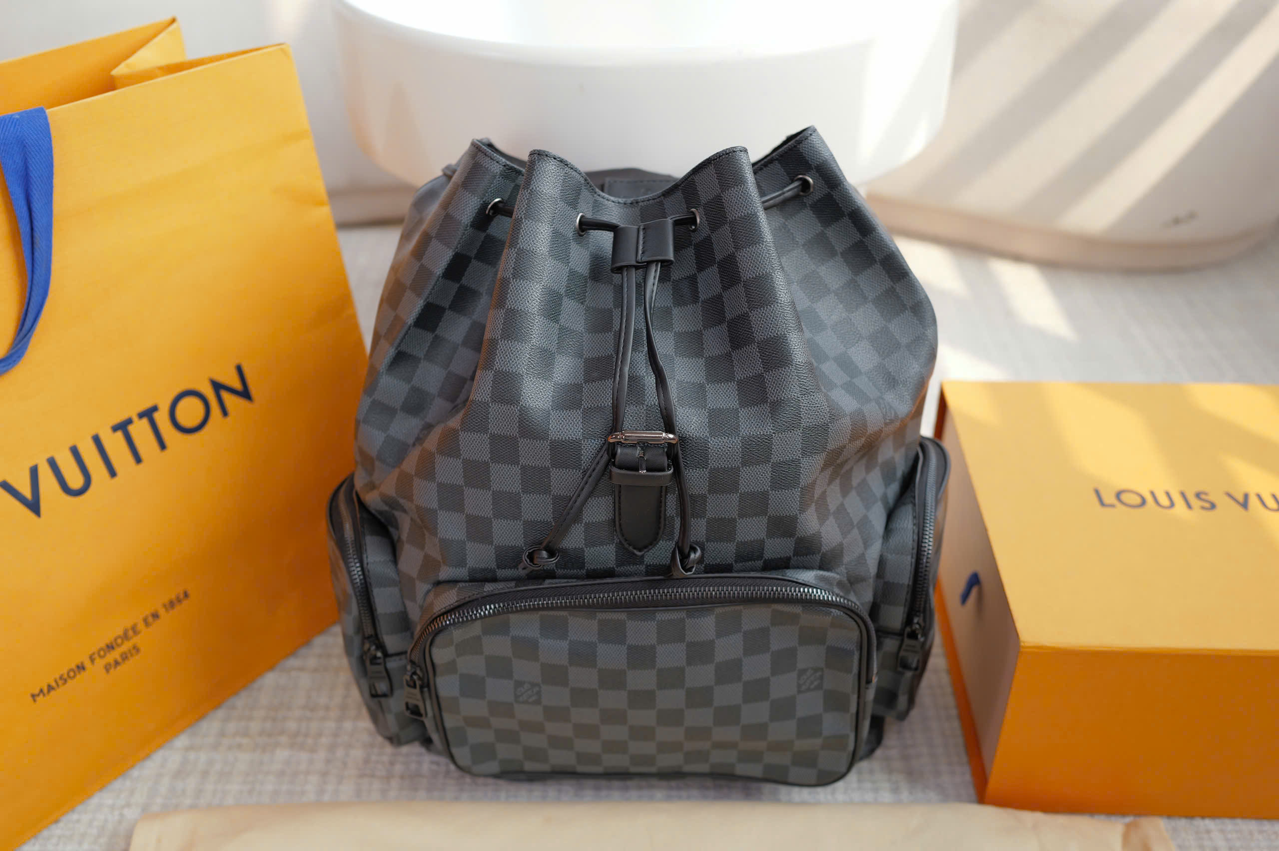 Balo Louis Vuitton Damier Graphite xám đen_thumbnail_2