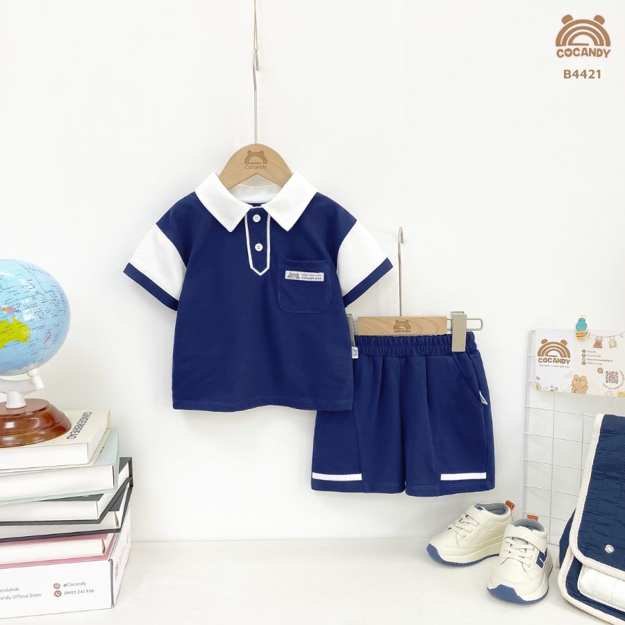 Bộ cộc XANH THAN polo phối tay trắng_thumbnail_2