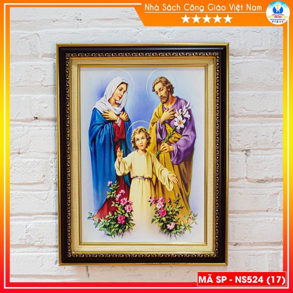 Tranh Canvas cao cấp Gia Đình Thánh Gia mẫu 7 - Quà tặng Công Giáo - In hình theo yêu cầu - NS524-7_thumbnail_1