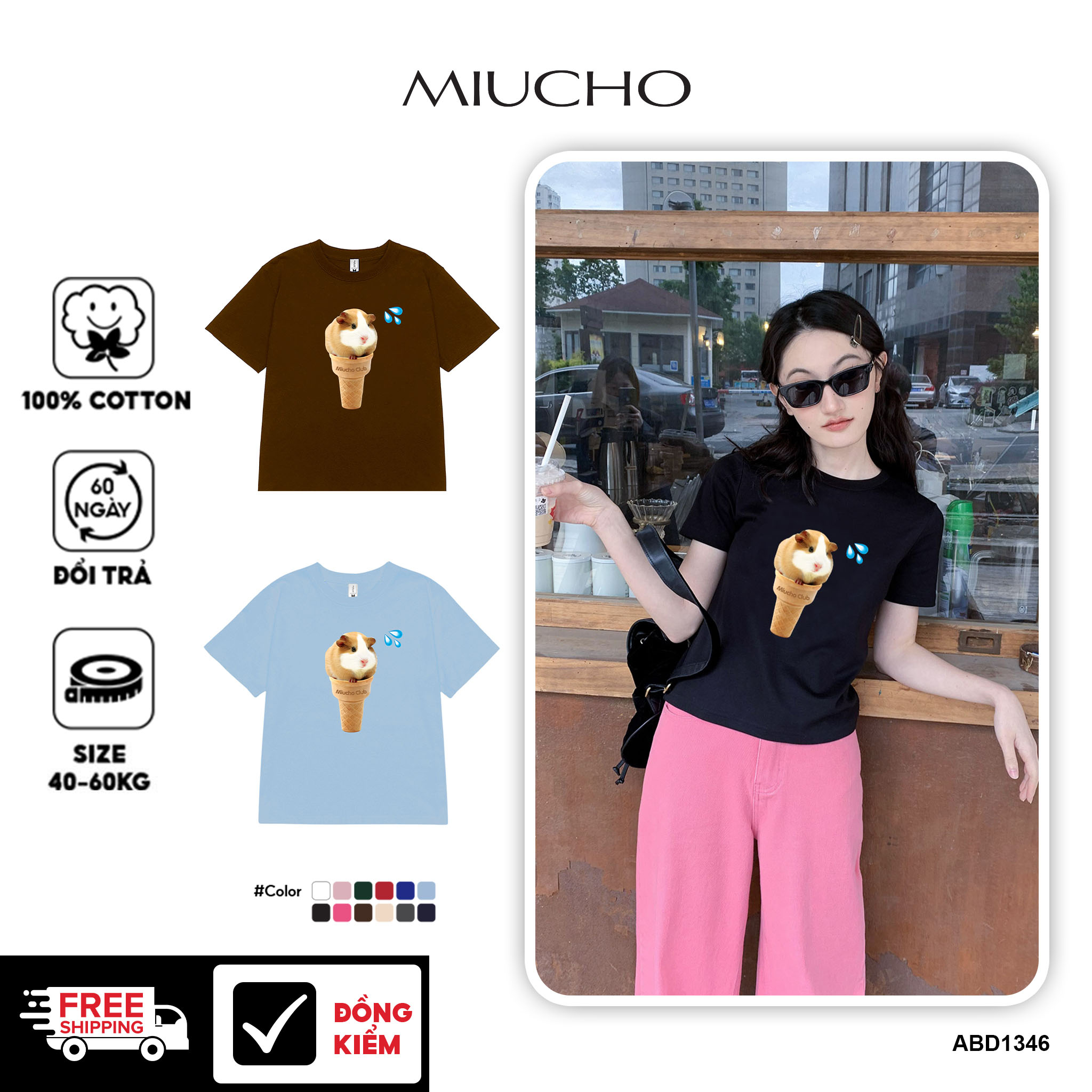 Áo Thun baby tee form ôm ABD1346 Miucho vải cotton co giãn in mix_thumbnail_1
