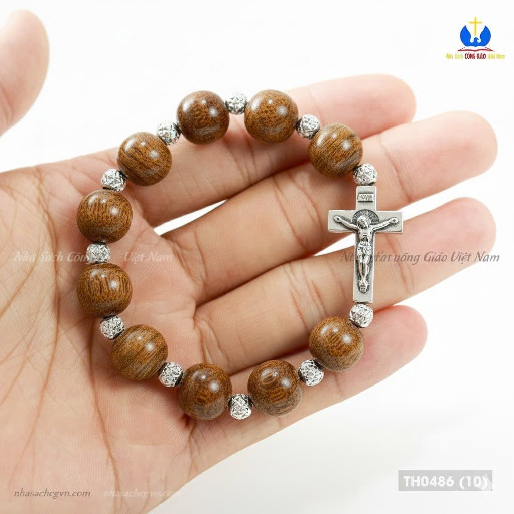 Vòng Mân Côi trầm tốc kiến 12ly mix thánh giá và bi bạc_thumbnail_0
