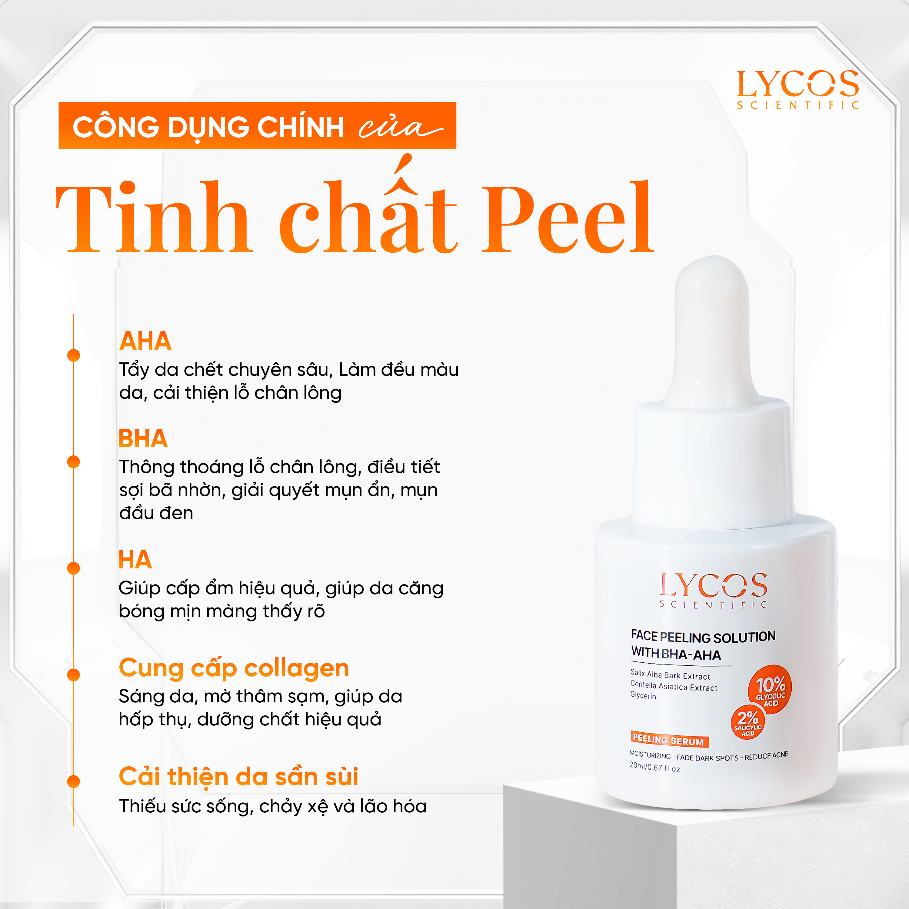 Combo Cải Thiện Nám Lycos – Peel Da AHA BHA + Kem Nám Đêm – Làm Đều Màu, Hỗ Trợ Làm Mờ Thâm Nám_thumbnail_2