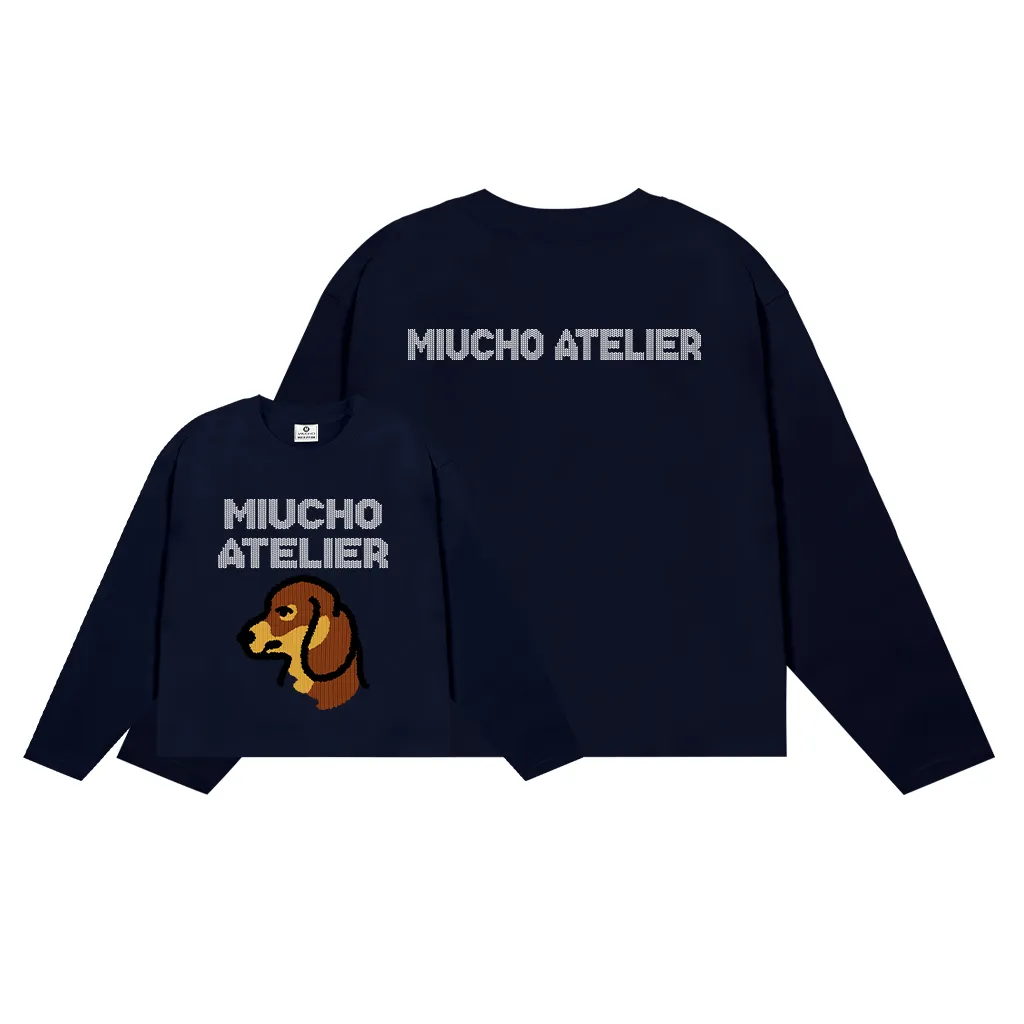 Áo thun tay dài form boxy Miucho cotton thoáng mát mềm mại cổ tròn Atelier in mix 2690_thumbnail_9