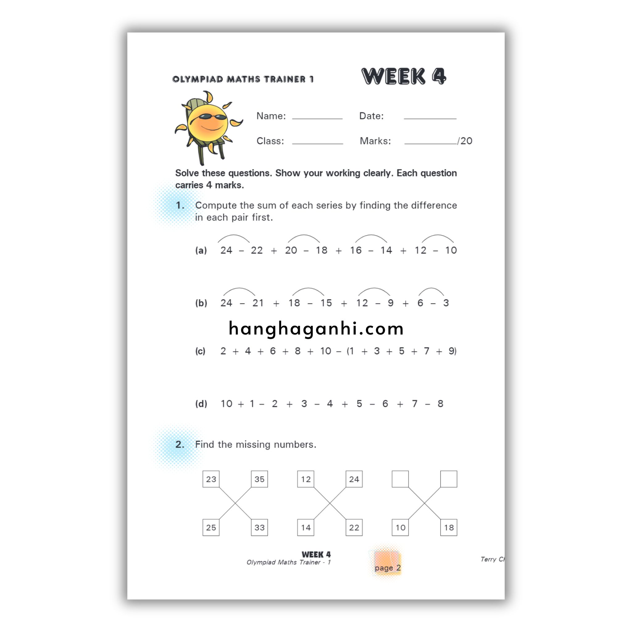 Olympiad Maths Trainer Level 1 in đen trắng - Sách Toán Tiếng Anh Singapore cho bé lớp 1_thumbnail_8