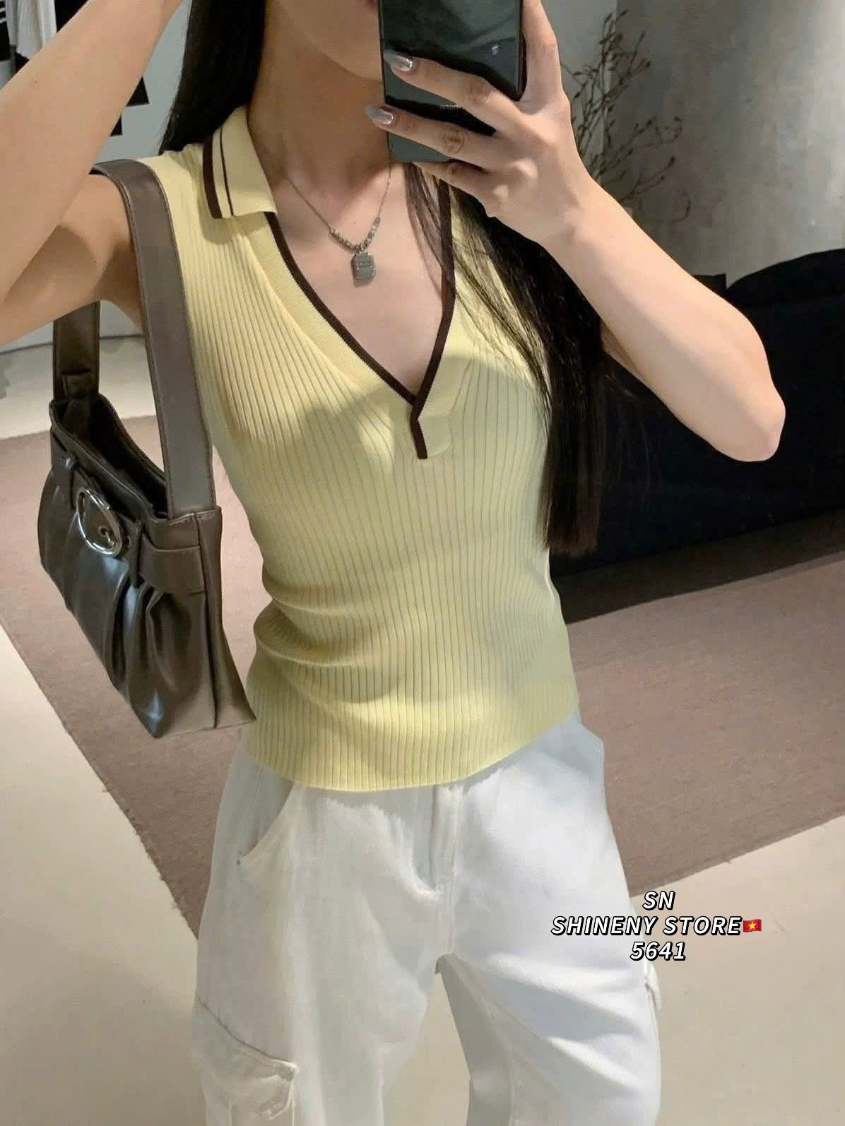 Áo dệt phối cổ viền 3M ( TRẮNG )_thumbnail_3