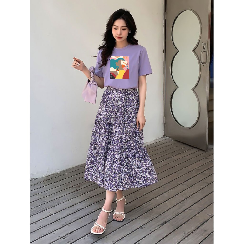 Áo thun nữ form vừa regular màu tím pastel cực xinh ARD1112 Miucho Chic in artwork_thumbnail_4