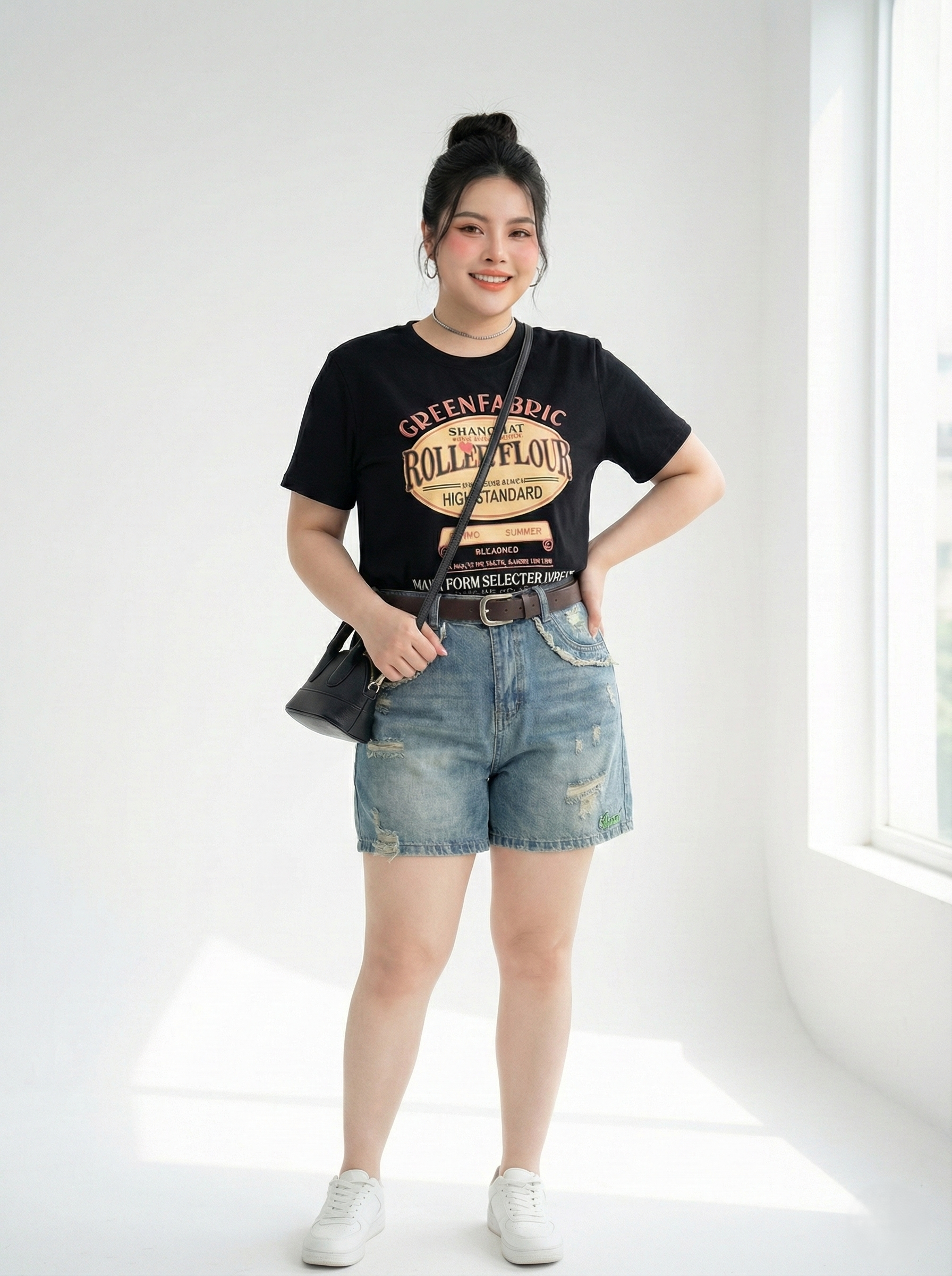 BIGSIZE - Short lửng lưng thun thêu cún T-QSJ62