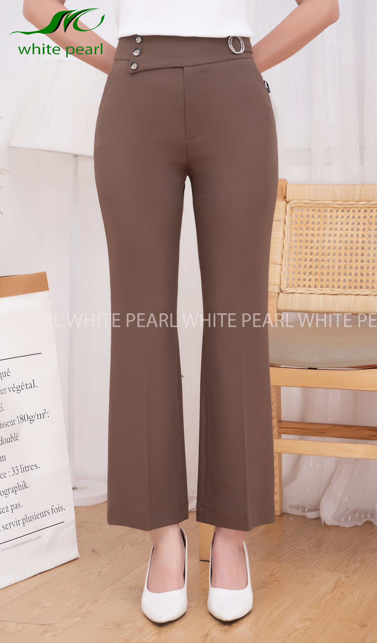 Quần âu nữ dáng vẩy xẻ trước thời trang công sở cao cấp White Pearl_thumbnail_1