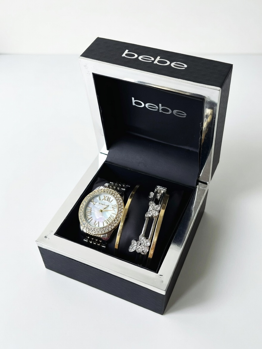 Set Đồng Hồ Nữ Bebe Cao Cấp Kèm Lắc Tay – Thiết Kế Sang Trọng