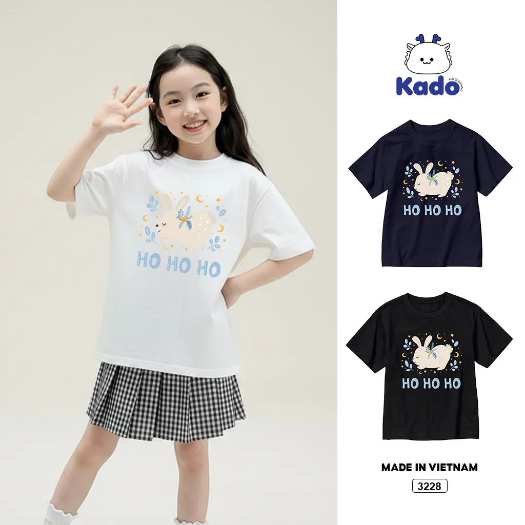 Áo thun bé trai bé gái form rộng hoạt hình Kado 3228