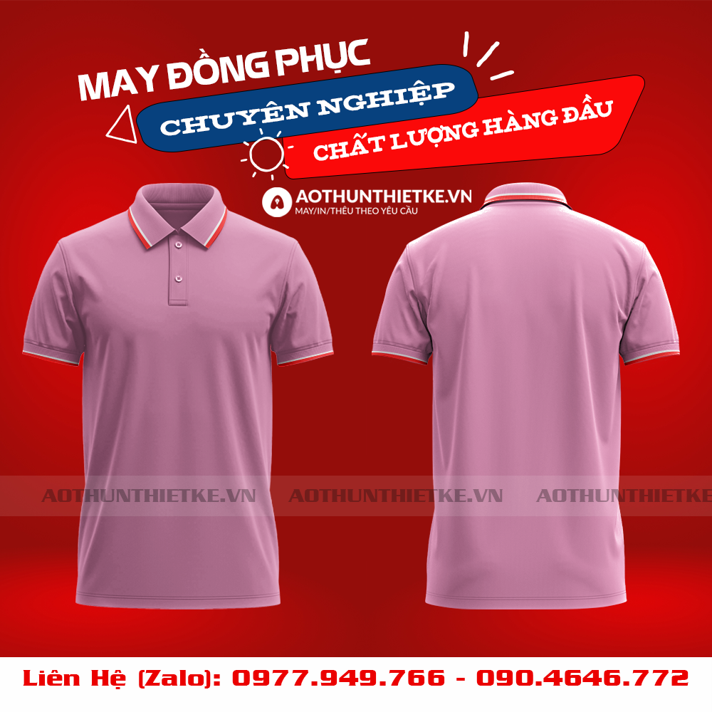 Áo Đồng Phục Polo 2 Sọc Hồng Phấn_thumbnail_0