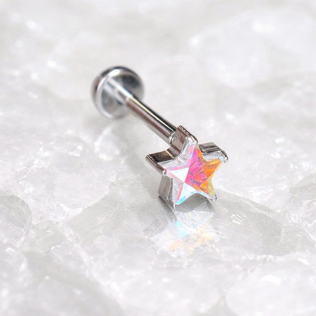 Khuyên kiểu titan sao 7 màu 4mm