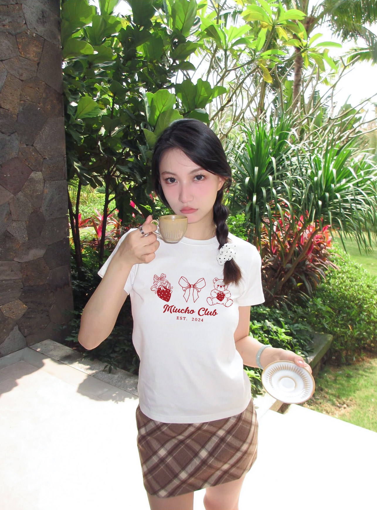 Áo Thun baby tee form ôm ABD1358 Miucho vải cotton co giãn in mix_thumbnail_4