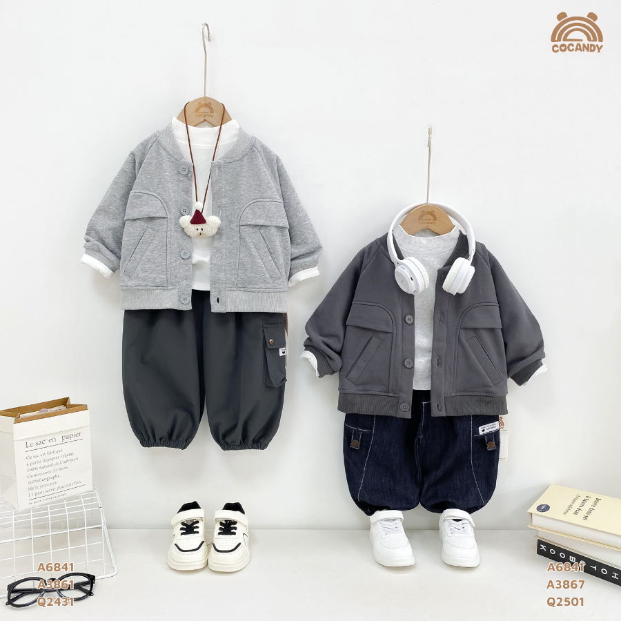 Áo khoác bomber XÁM NHẠT súp túi_thumbnail_3