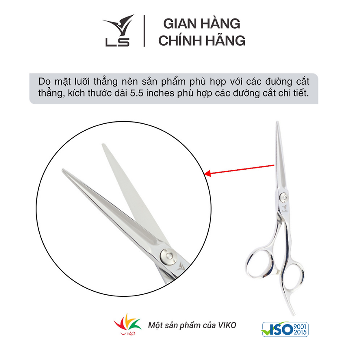 Kéo cắt tóc Viko LS CB23/5.5 - bảo hành 2 năm_thumbnail_7