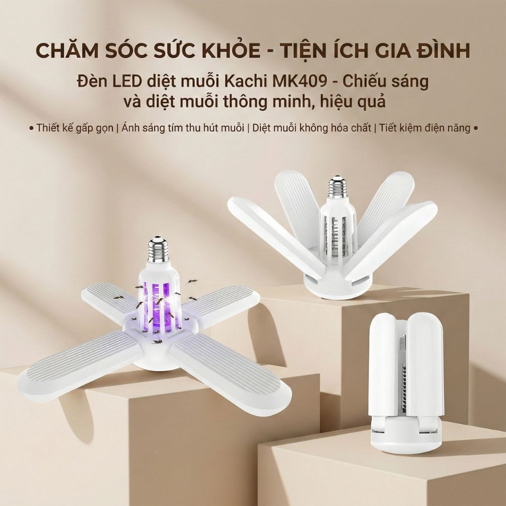 Đèn LED Diệt Muỗi Kachi MK409 – Chiếu Sáng Hiệu Quả, Bảo Vệ Gia Đình Mỗi Ngày