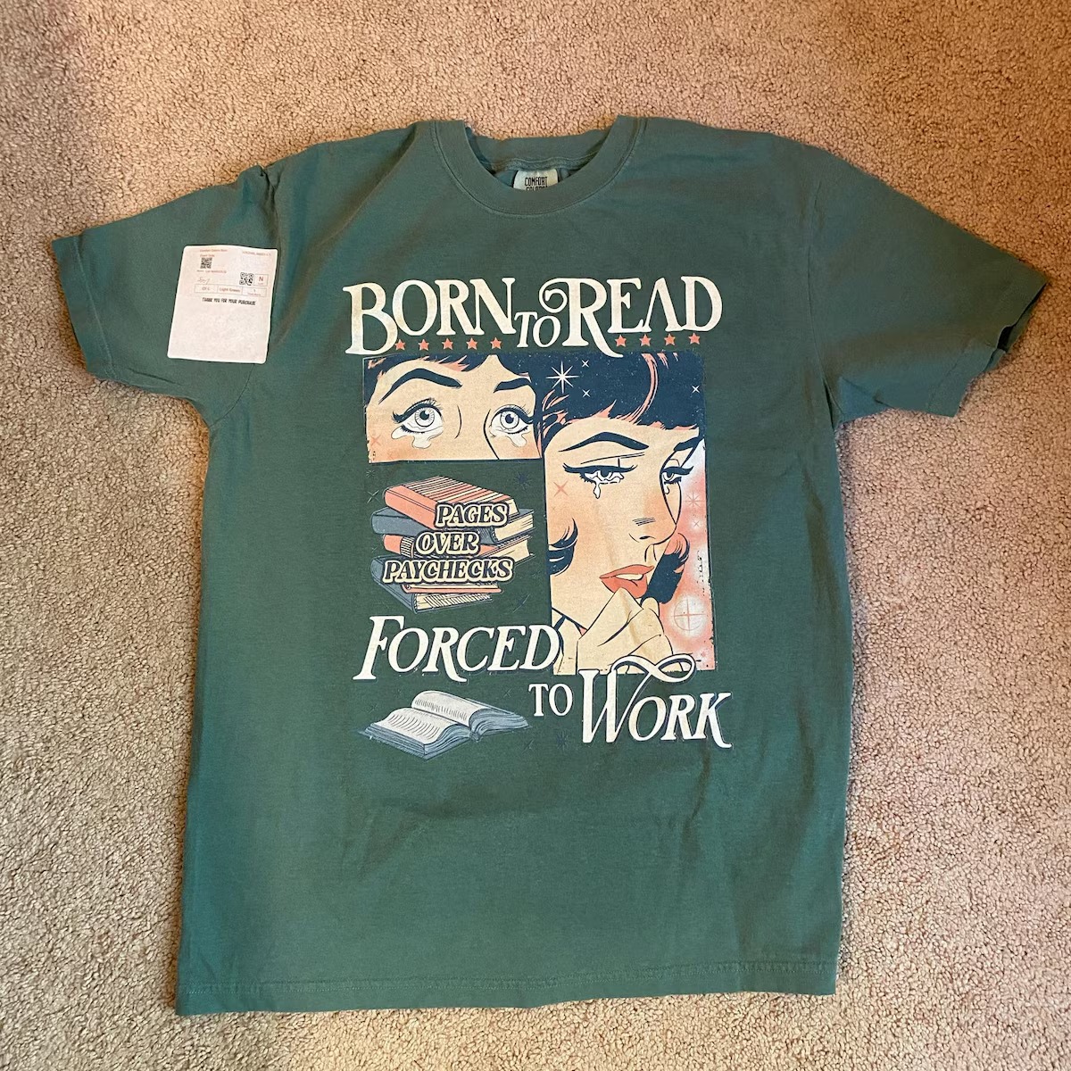 Story Lover Comfort Tee • Washed Vintage Look • Cute Aesthetic Reading Shirt_thumbnail_6