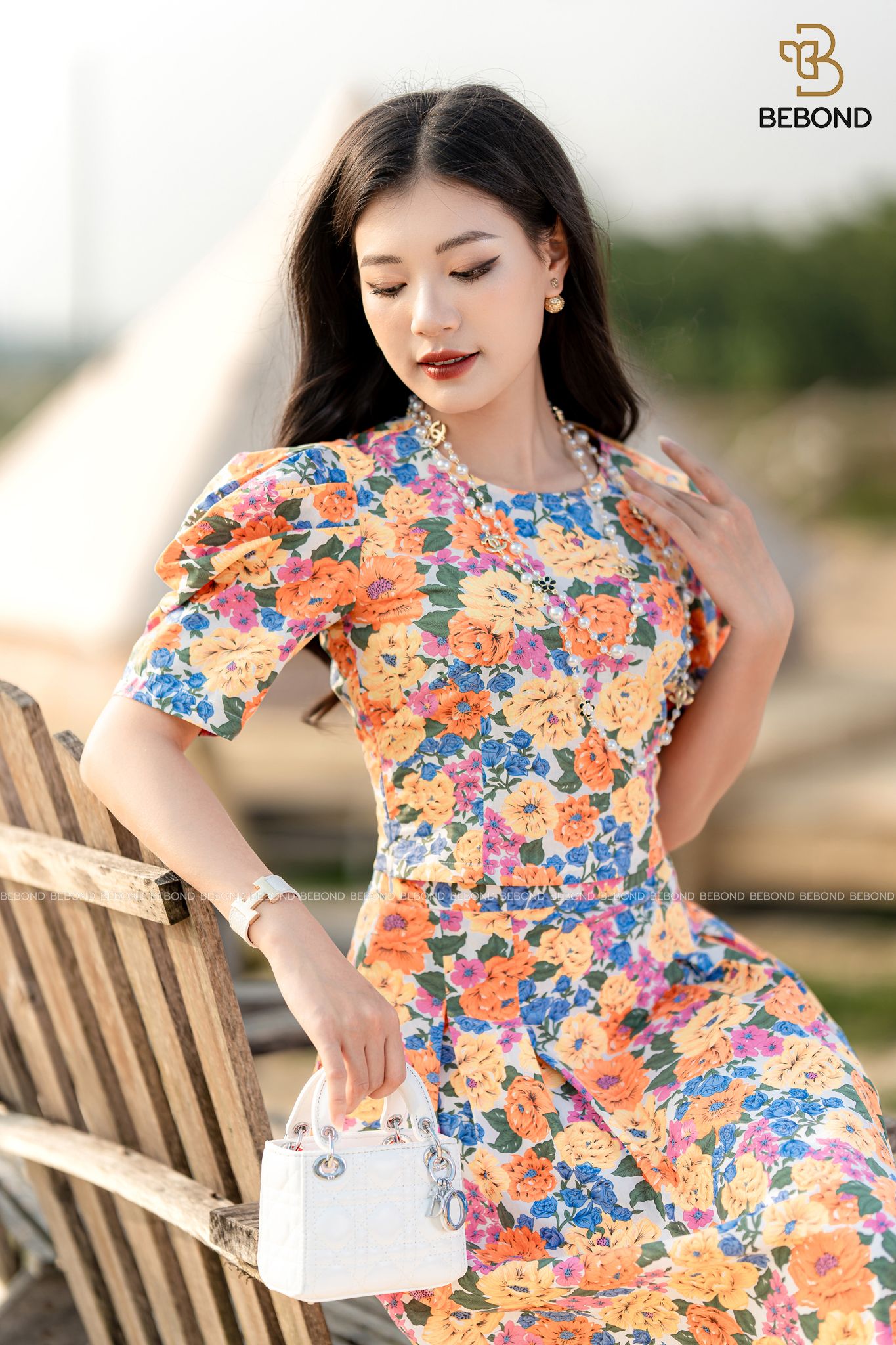 Set Áo Crotop - Chân váy xòe Pansy HOA CAM_thumbnail_5