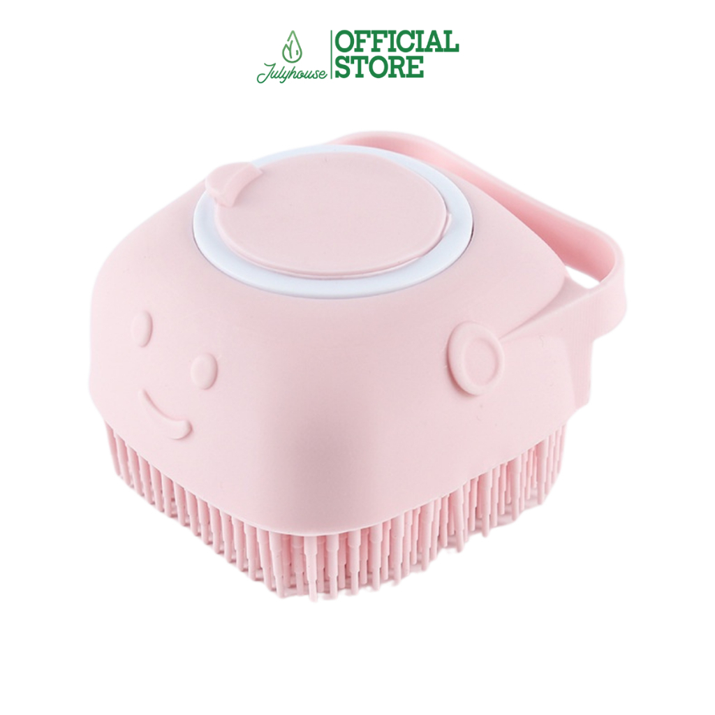 Bàn chải tắm cho chó mèo Julyhouse tạo bọt massage và có chỗ đựng sữa tắm (màu ngẫu nhiên)