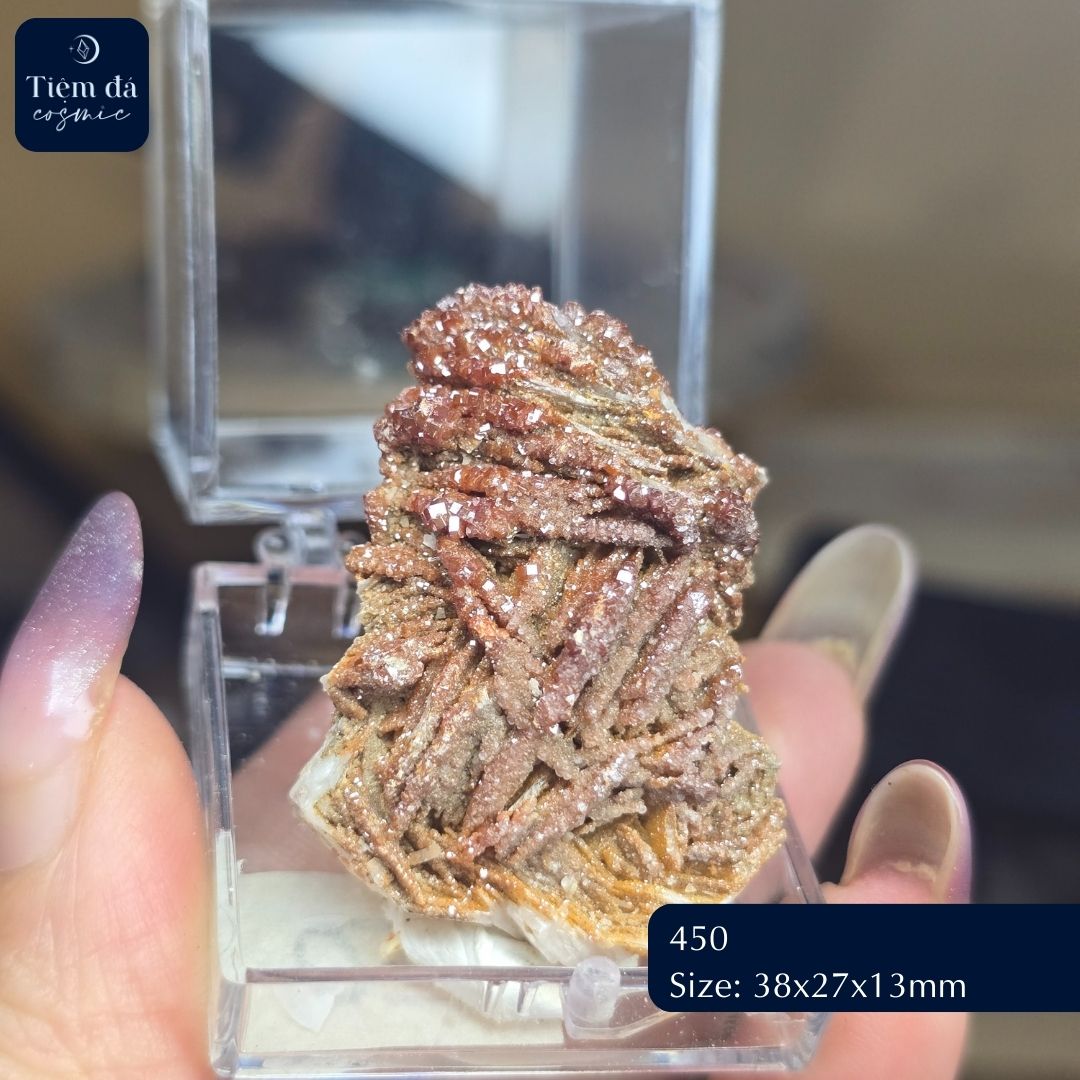 Vanadinite cộng sinh trên Barite - Xuất xứ Morocco_thumbnail_3