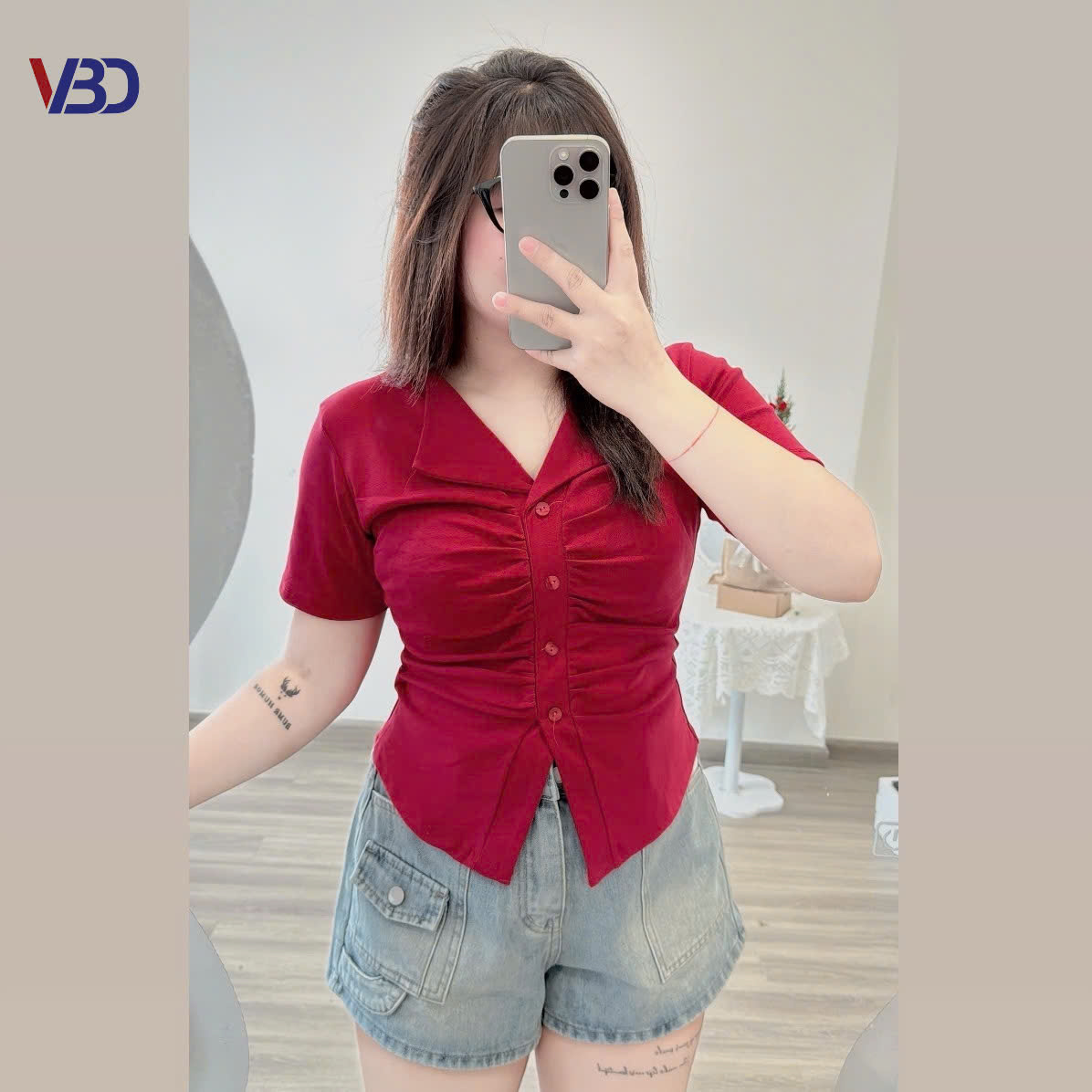 Áo thun cổ kiểu nhún ngực bigsize AT293 dành cho nàng béo mập từ 55-90kg_thumbnail_13