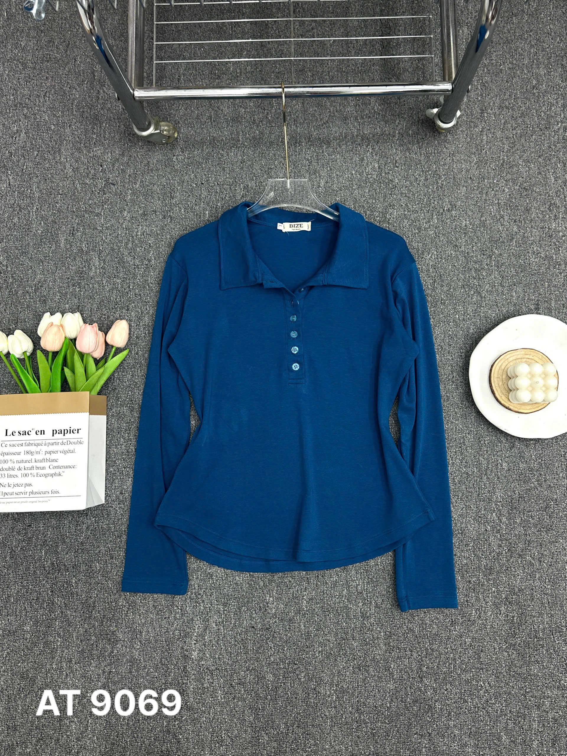 BIGIZE- Áo thun tay dài cổ bẻ T- AT9069_thumbnail_6