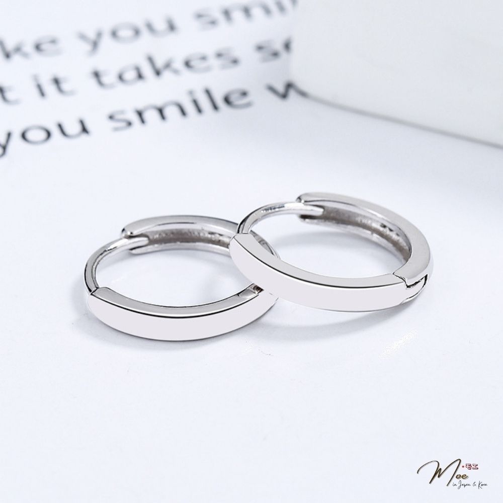 K215 - Khuyên tai bấm trơn size đại unisex