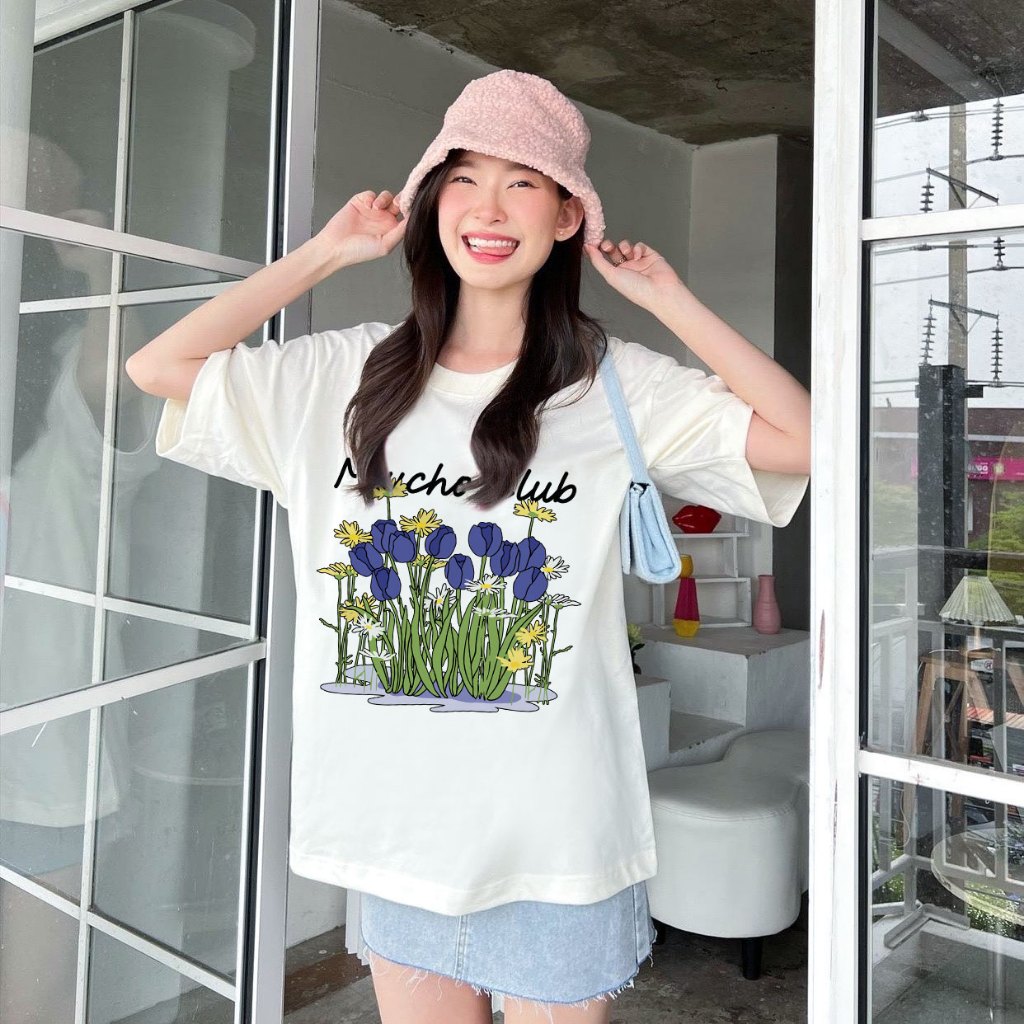 Áo thun local brand form rộng nam nữ vải cotton ATD1155 Miucho tay ngắn cổ tròn in mix_thumbnail_2