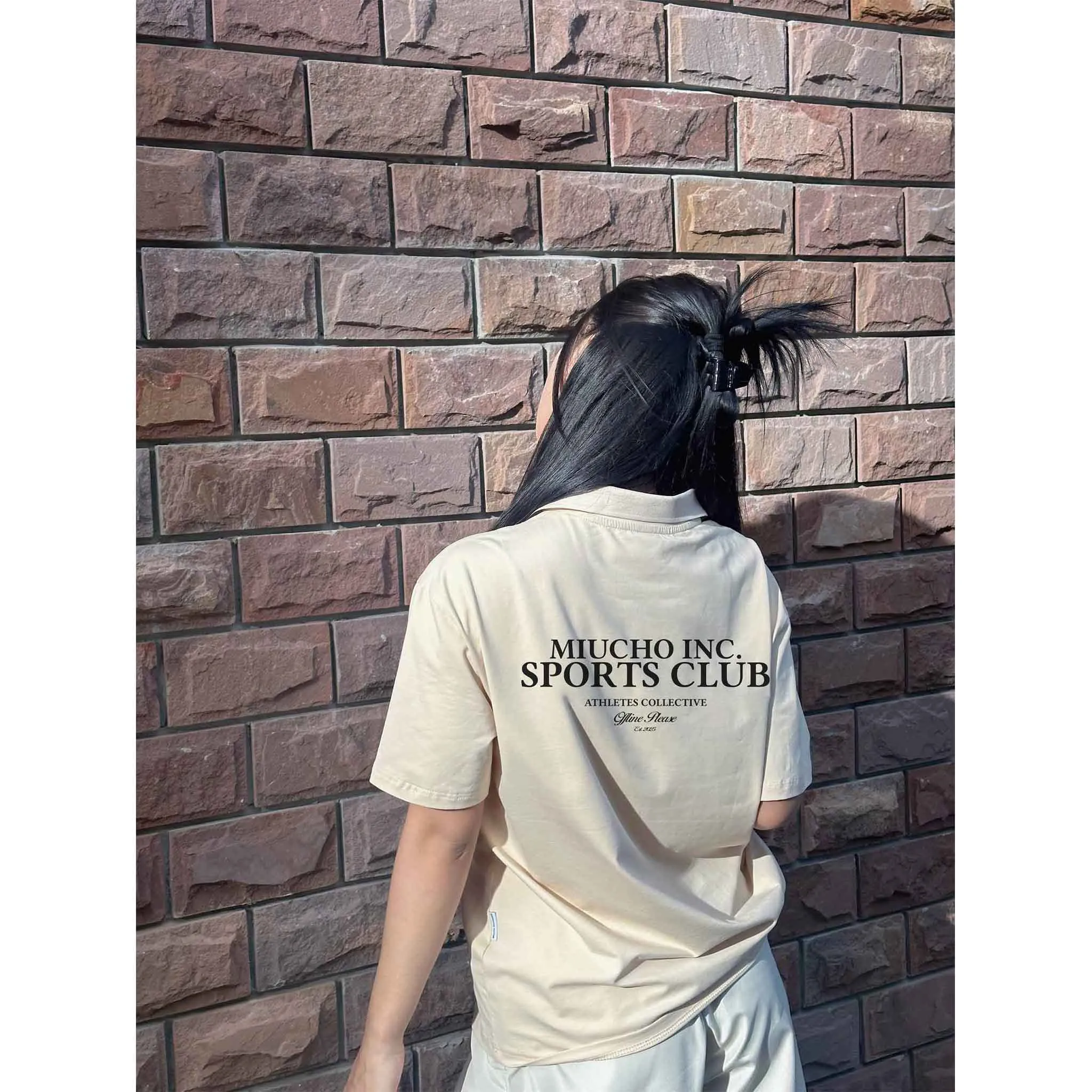 Áo polo form rộng in typography 2475 Miucho vải cotton thoáng mát mềm mại tay ngắn cổ trụ_thumbnail_6