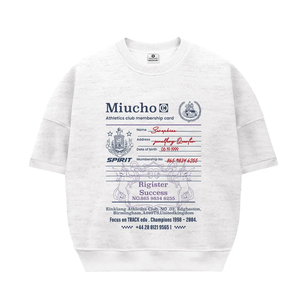 Áo Sweater boxy tay ngắn unisex Miucho nỉ 2 da dày dặn thoáng mát thấm hút mồ hôi tốt basic in mix 2629_thumbnail_0