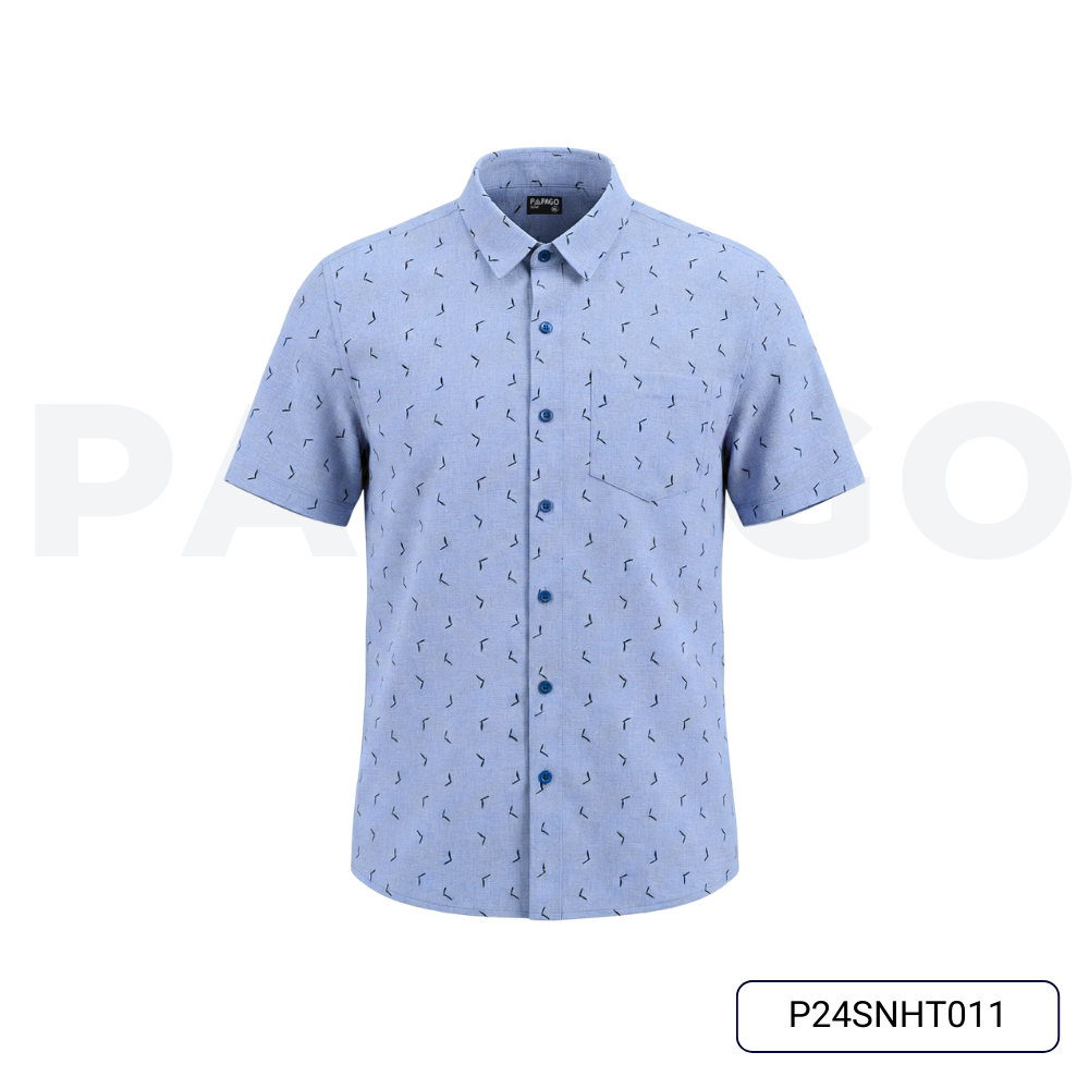 Áo sơ mi Trung niên lai bầu vải xô đũi in họa tiết đơn giản - P24SNHT011_thumbnail_8