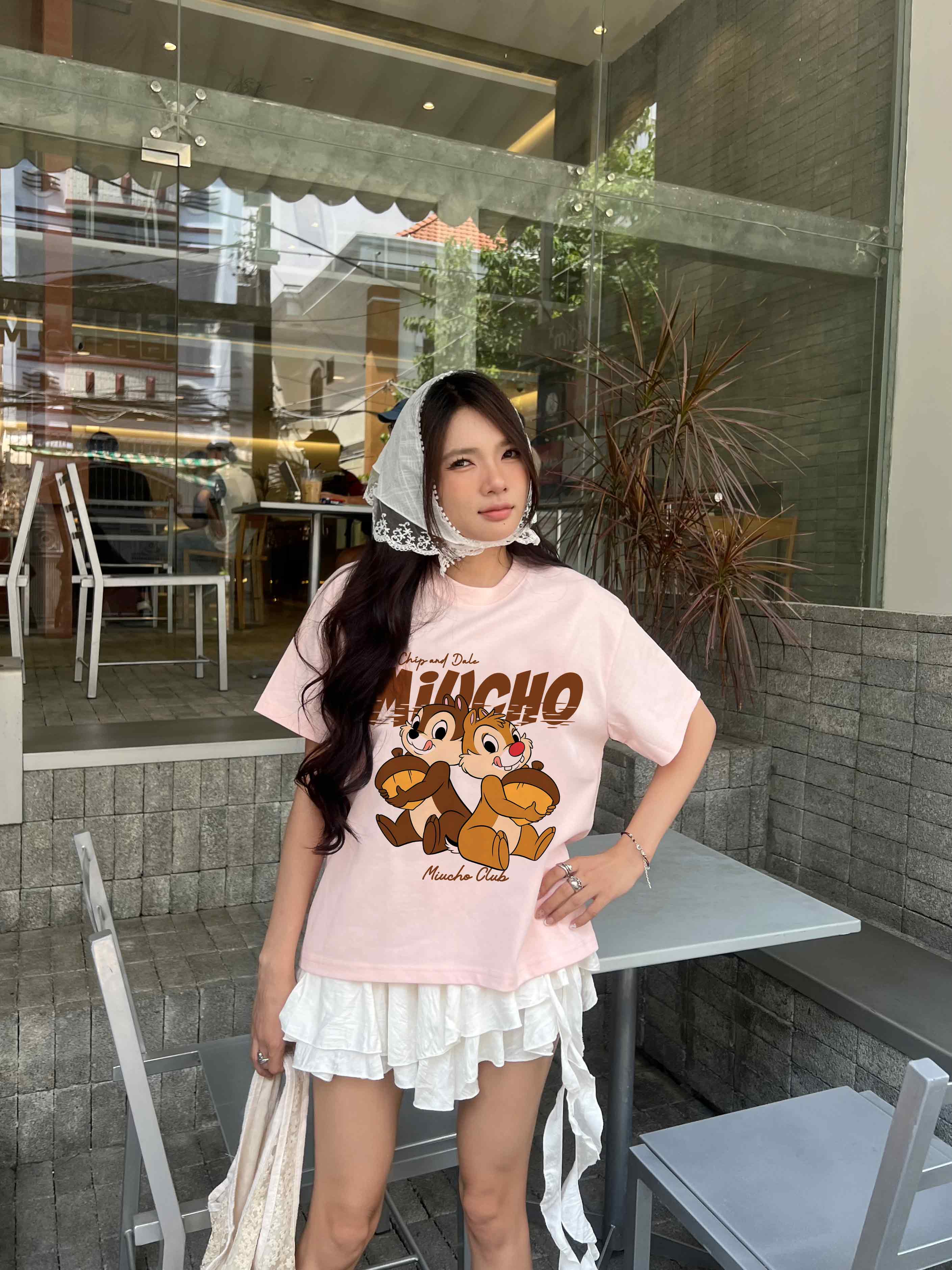 Áo phông form boxy in hoạt hình dễ thương 2355 Miucho Club cổ tròn vải cotton 2 chiều cao cấp in mix_thumbnail_6