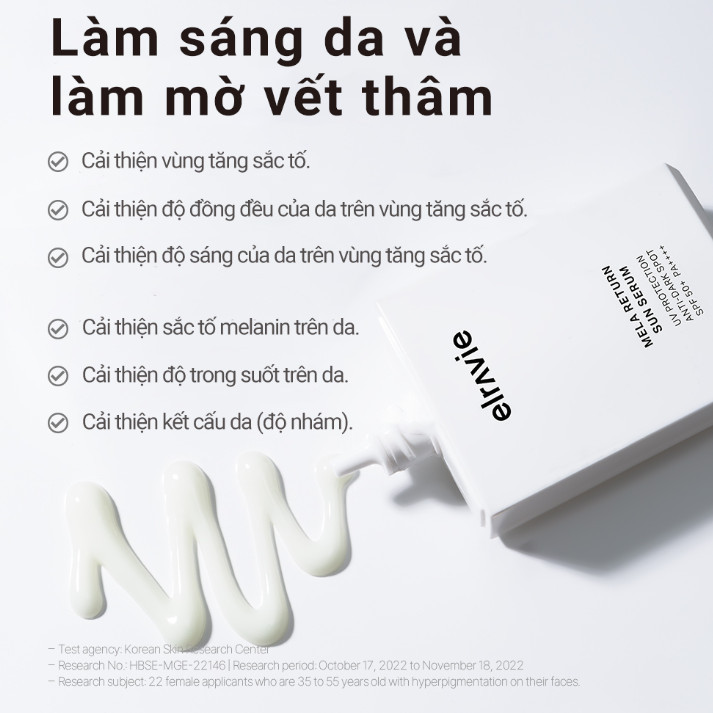 Serum Chống Nắng Giảm Nhăn, Giảm Thâm Nám & Giúp Sáng Da Elravie Mela Return Sun Serum 50ml_thumbnail_4