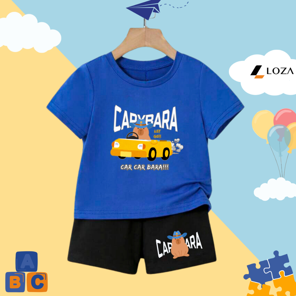 Đồ bộ bé trai in hình 'Capybara lái ô tô' - Loza SB297_thumbnail_1