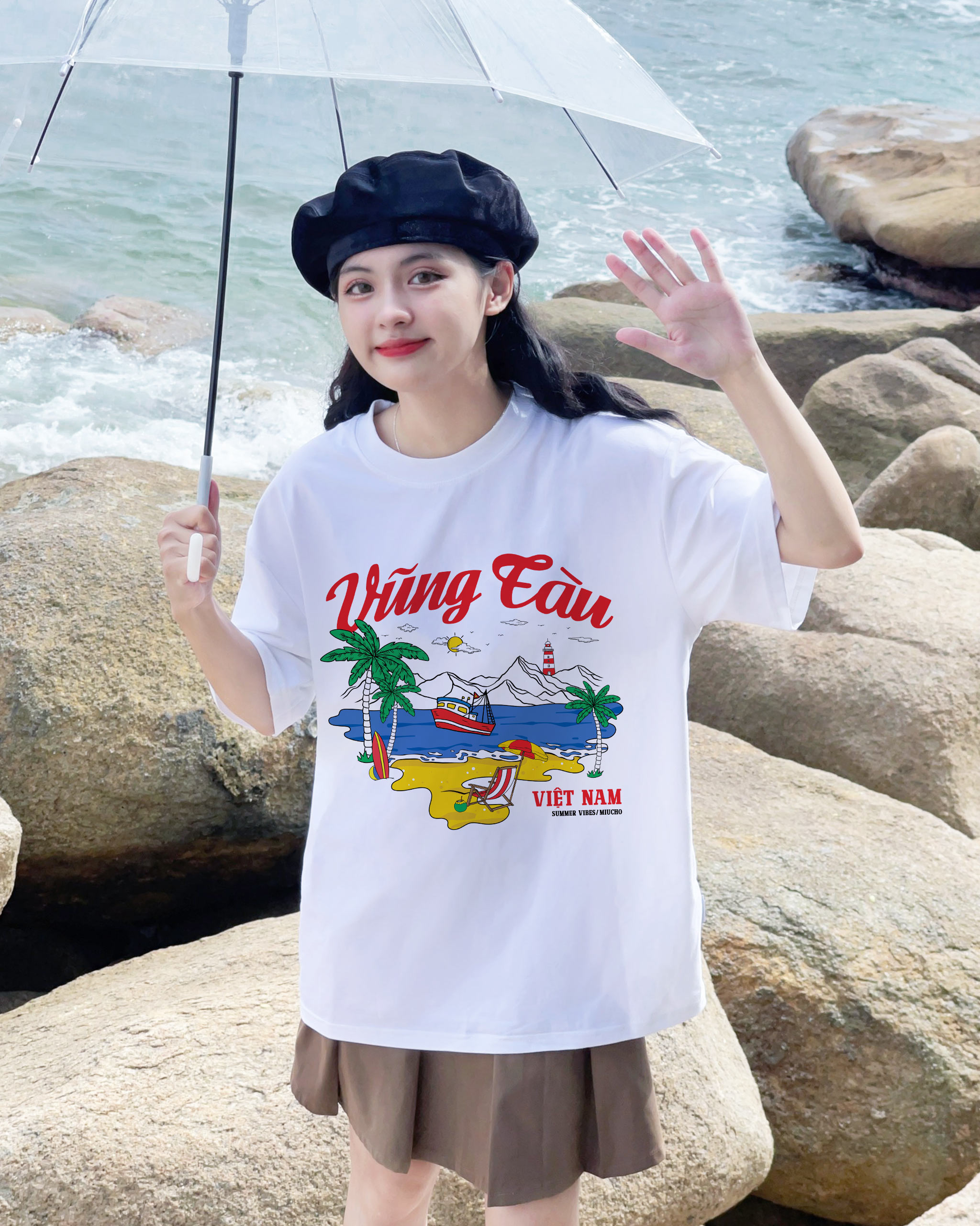 Áo thun du lịch Vũng Tàu ATD1259 Miucho vải cotton thoáng mát in mix_thumbnail_2