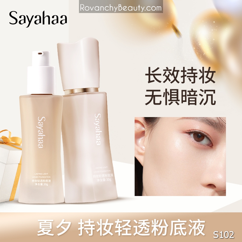S102 Kem nền Sayahaa Lasting Light - Mỏng nhẹ, che phủ tự nhiên, giữ lớp nền bền đẹp suốt 12H, dưỡng da ẩm mịn 30g_thumbnail_5