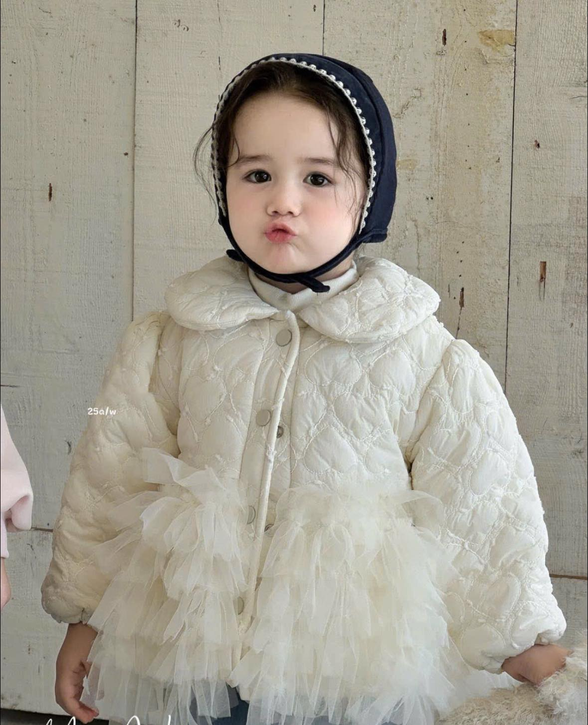 (M113) Áo khoác trần bông lót lông trám tim viền ren_thumbnail_0