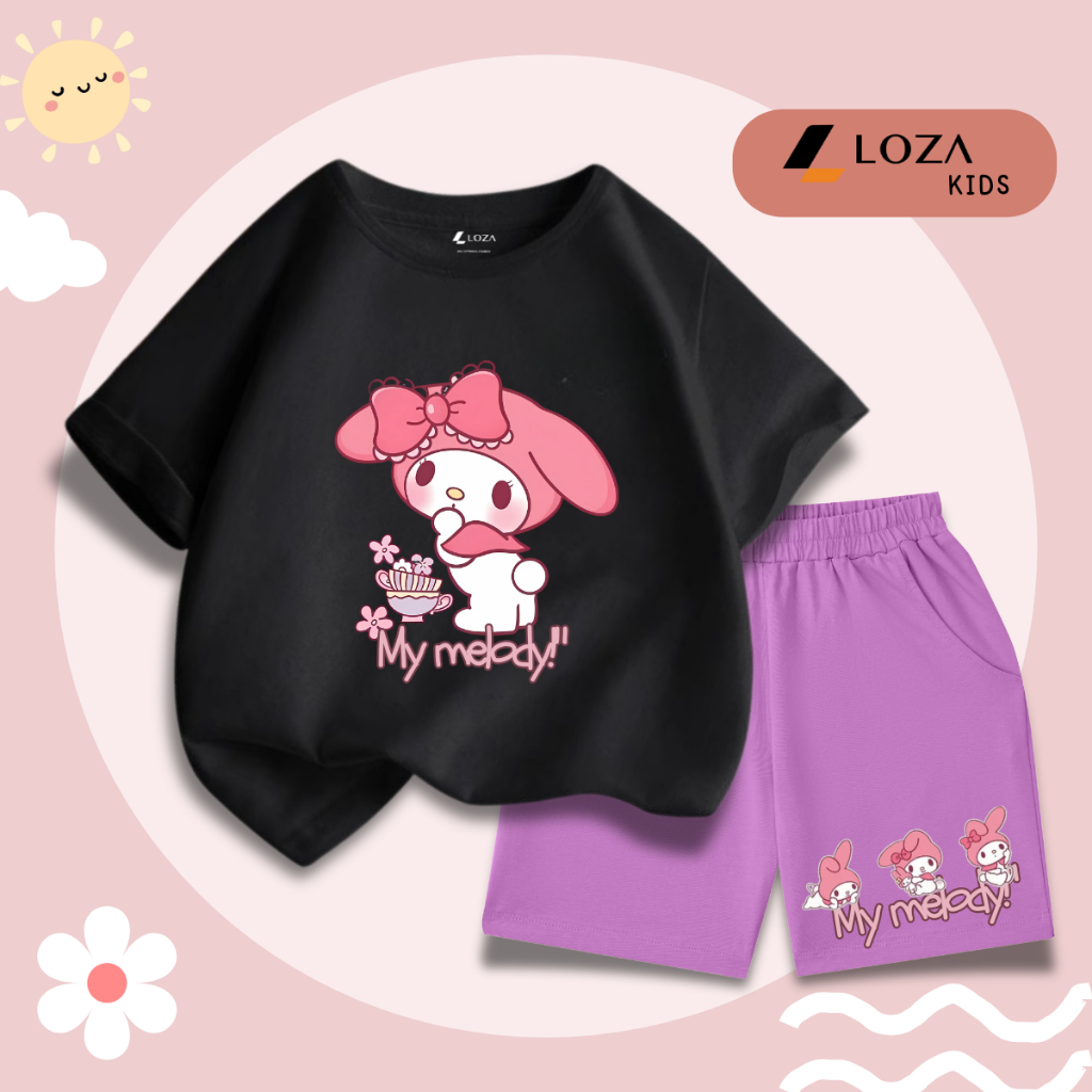 Bộ đồ bé gái in hình 