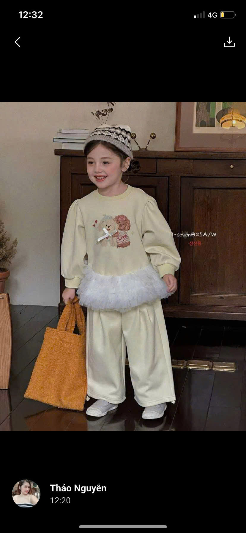 (S73) Set nỉ dài tay hạo tiết gấu nâu màu vàng bơ sven_thumbnail_0