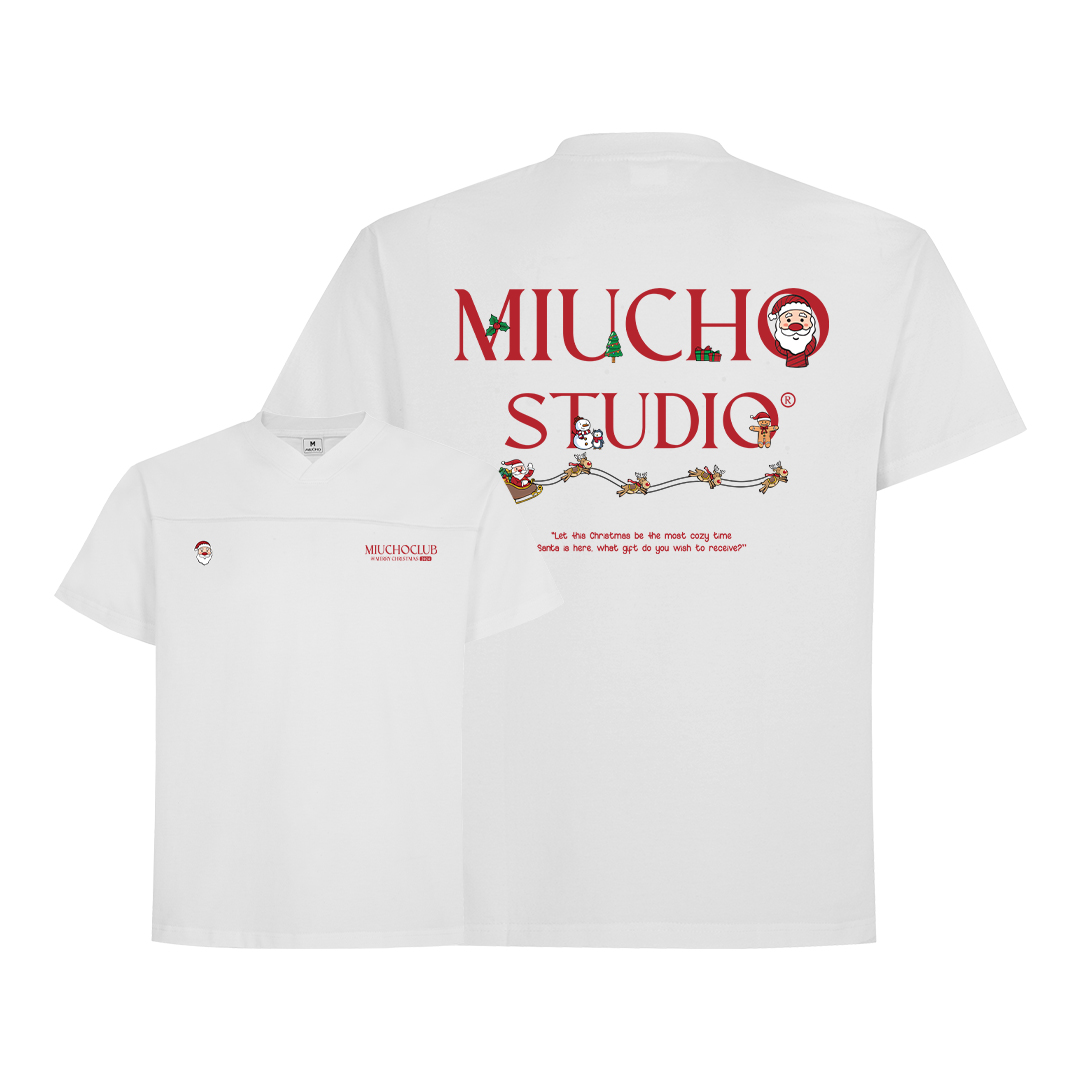 Áo thun cổ tim giáng sinh noel local brand form rộng chất vải cotton 2c 250GSM 1721 Miucho in mix_thumbnail_4