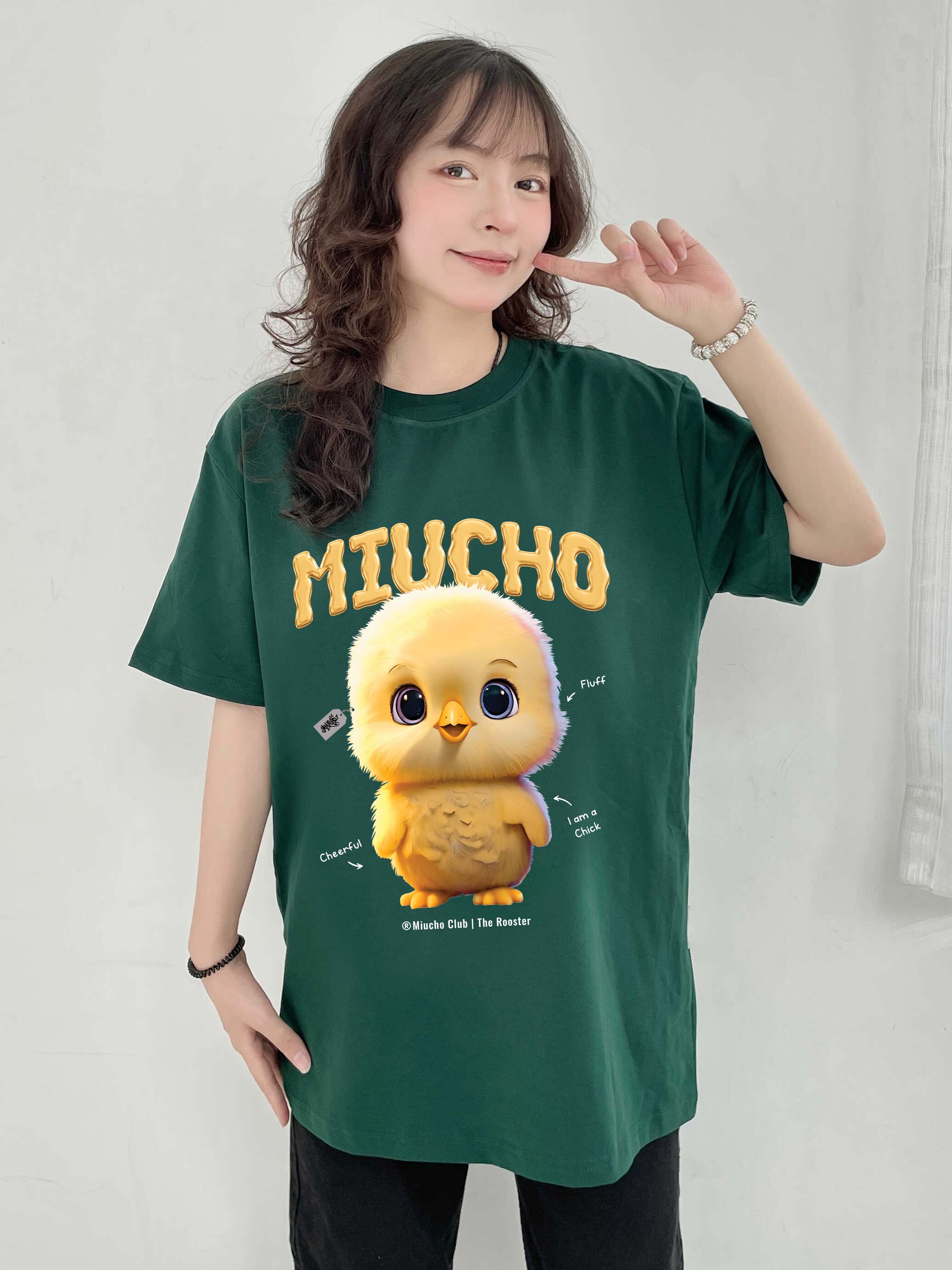 Áo thun form rộng 12 con giáp tuổi Dậu ATD1240 Miucho tay ngắn cổ tròn in mix_thumbnail_4