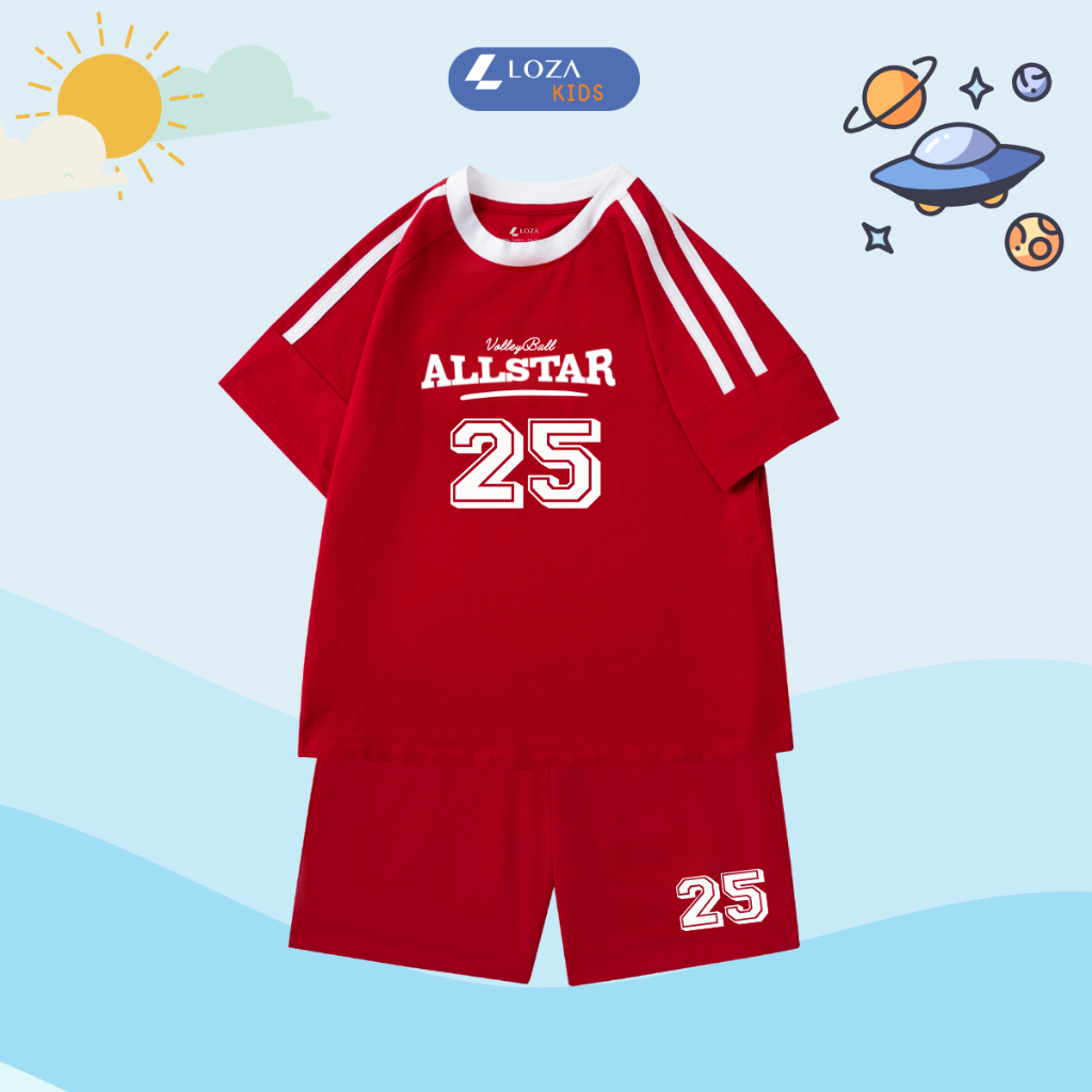 Đồ bộ bé trai phối viền in hình số '25 All Star'- Loza Kids BF368_thumbnail_1
