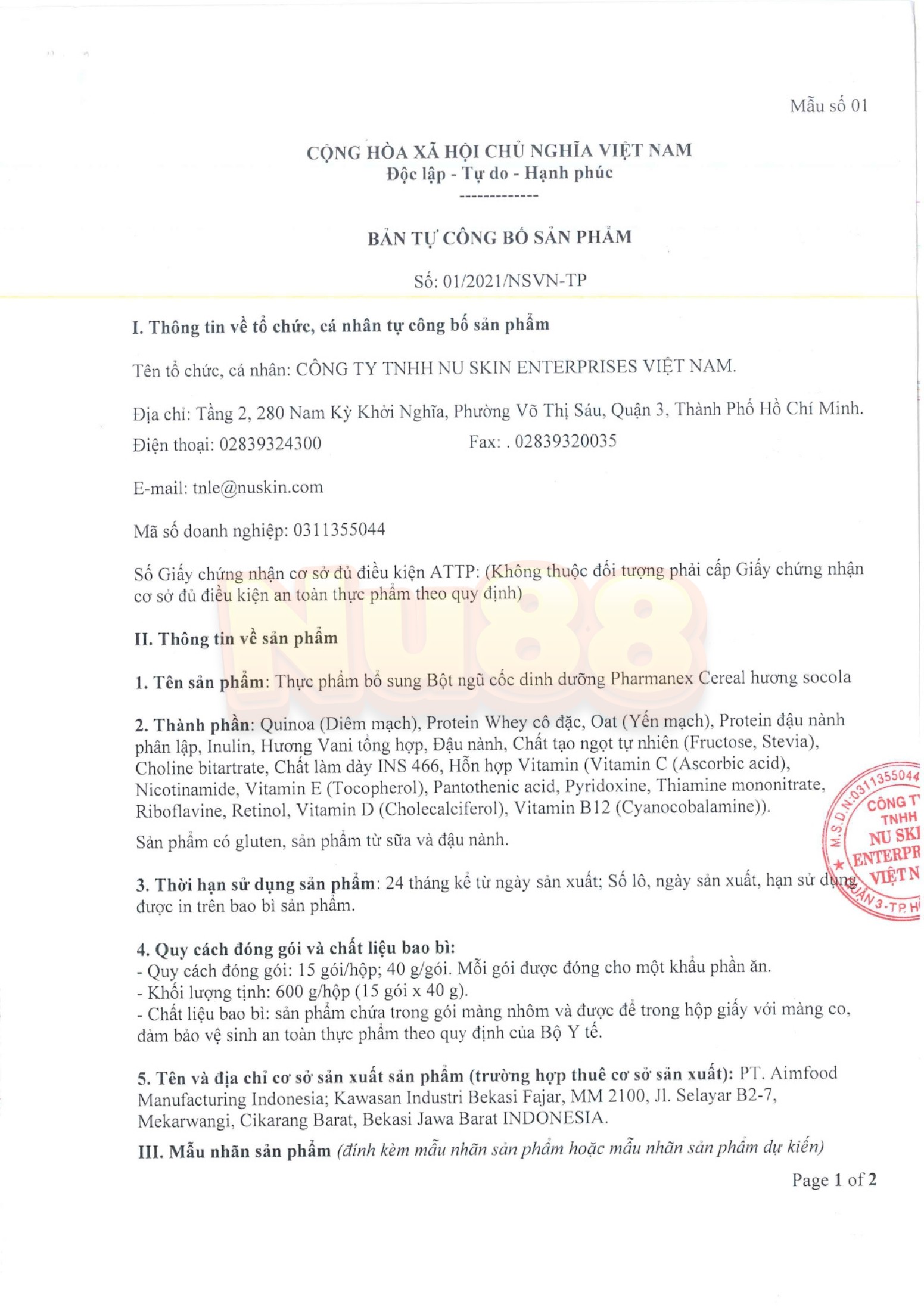 Thực phẩm bổ sung - Bột Ngũ Cốc Dinh Dưỡng Pharmanex Cereal_thumbnail_11