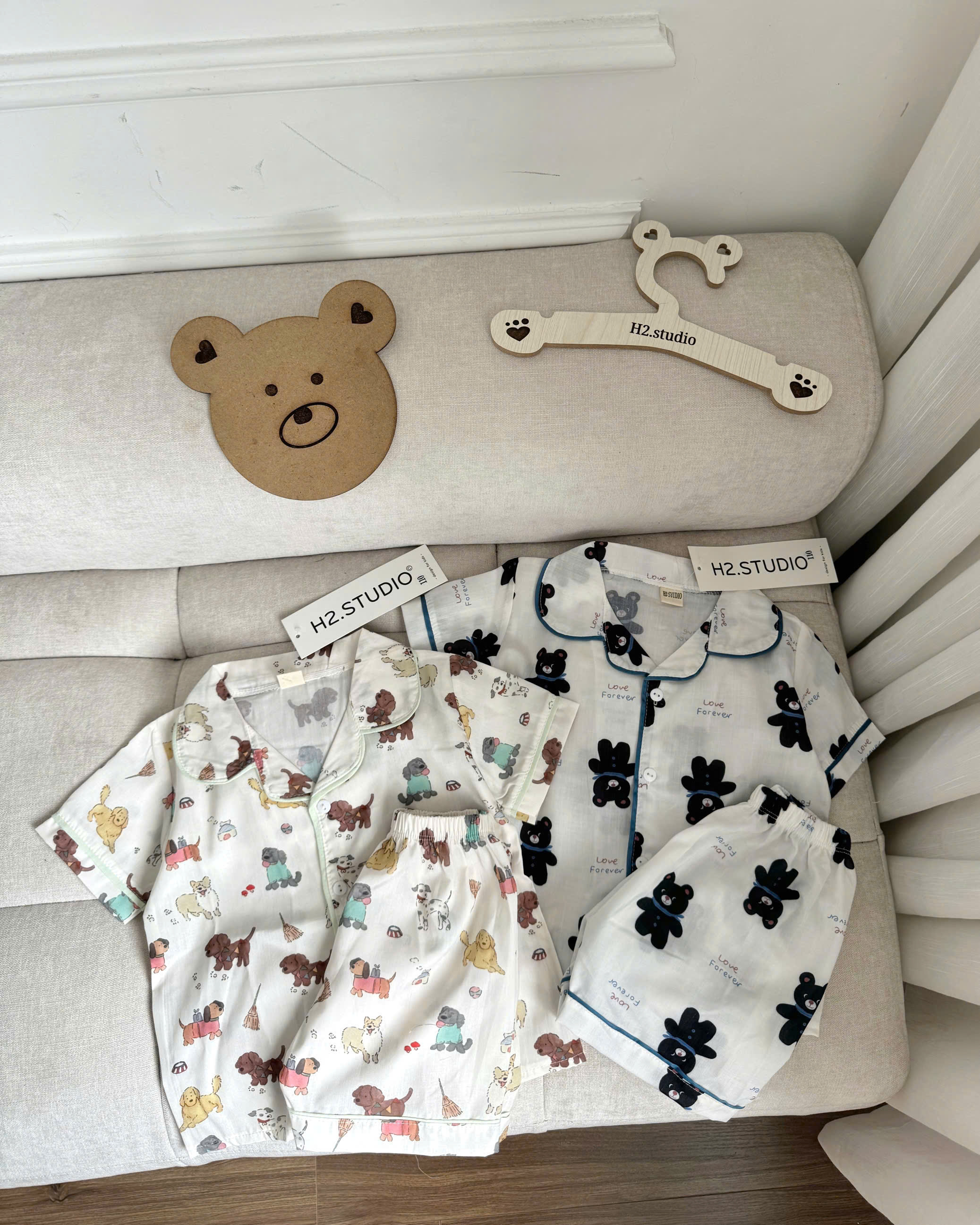 A74 SET 2 BỘ PIZAMA CHÓ VÀ GẤU VIỀN- A100.149