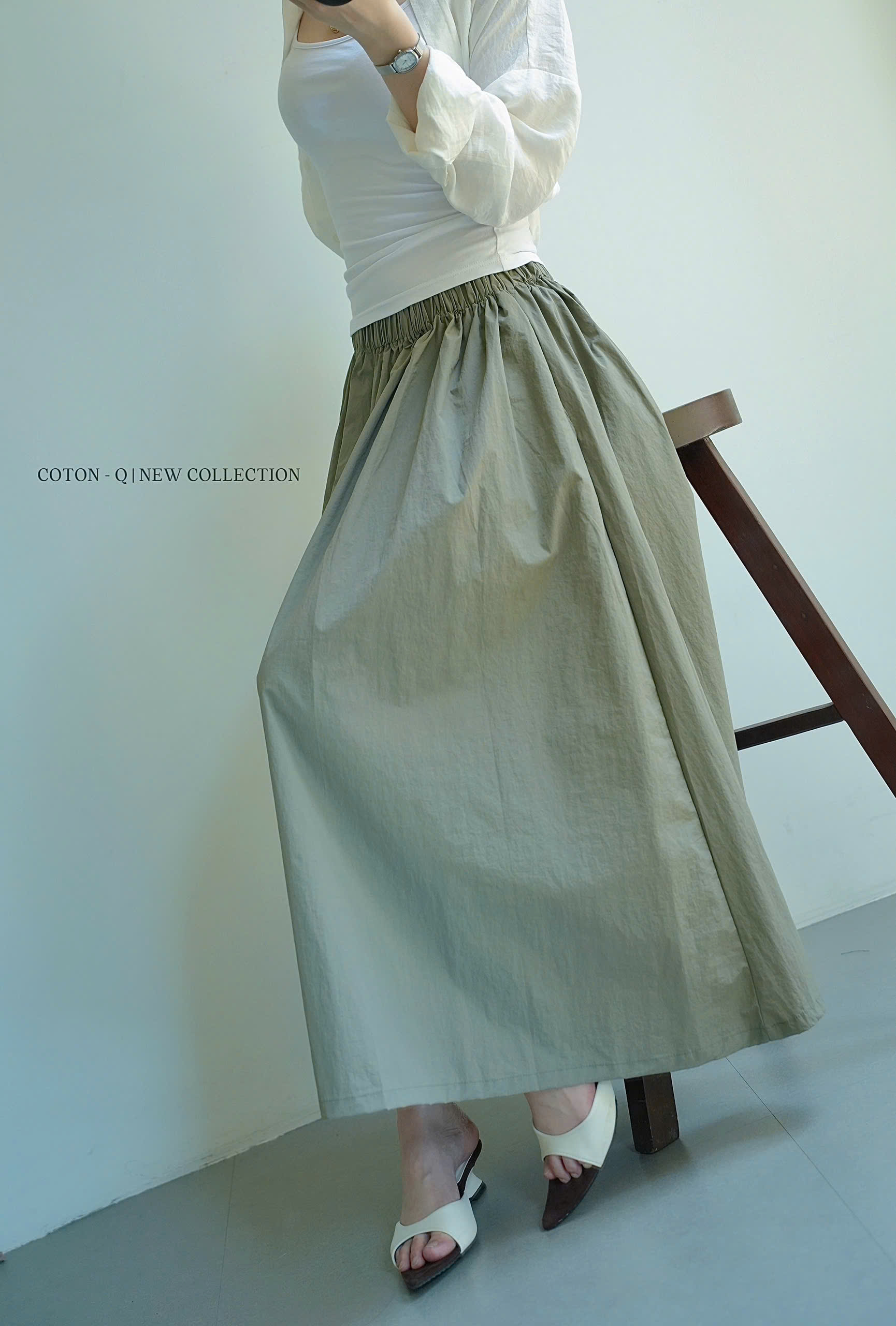 Chân váy dài lưng thun ( RÊU )_thumbnail_13