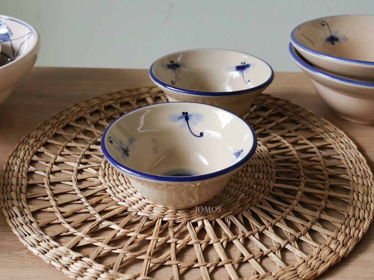 Chén chiết yêu 13cm gốm chuồn chuồn J000243