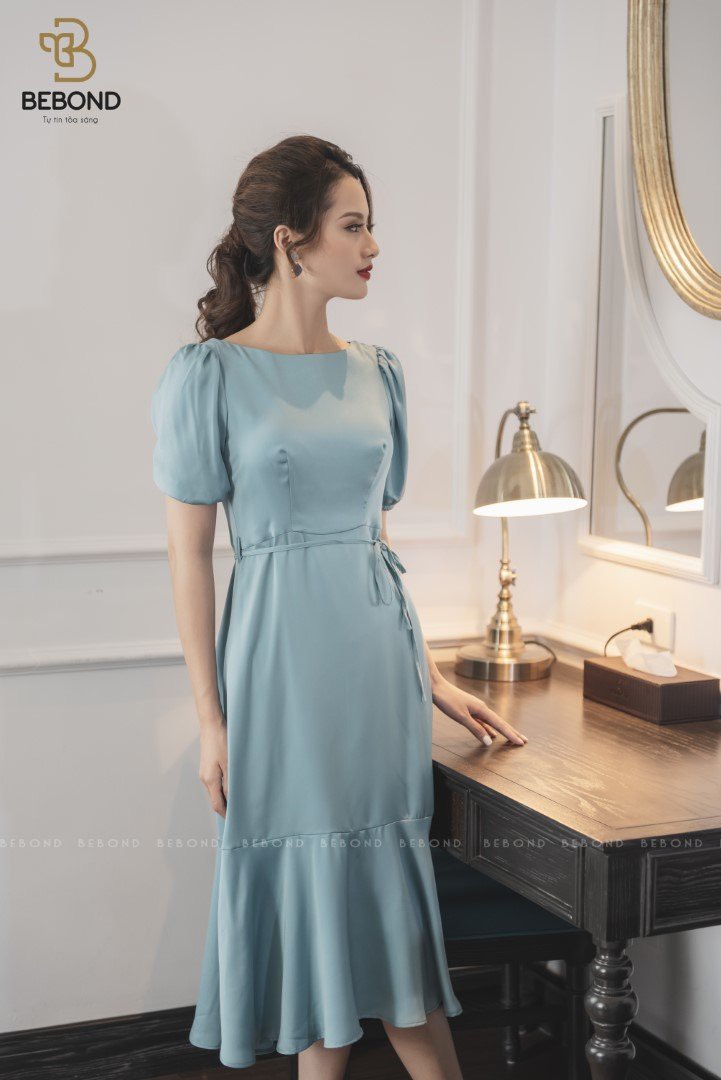 Đầm lụa đuôi cá xanh ngọc ALYS_thumbnail_3