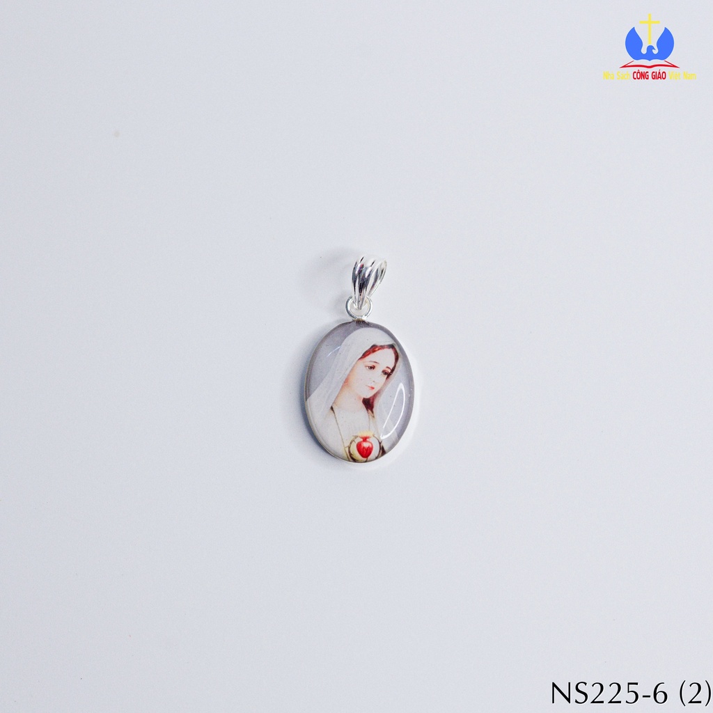 Mẫu ảnh bạc Đức Mẹ Maria - Mặt dây chuyền NS225-6 In hình theo yêu cầu - Quà tặng Công Giáo_thumbnail_1