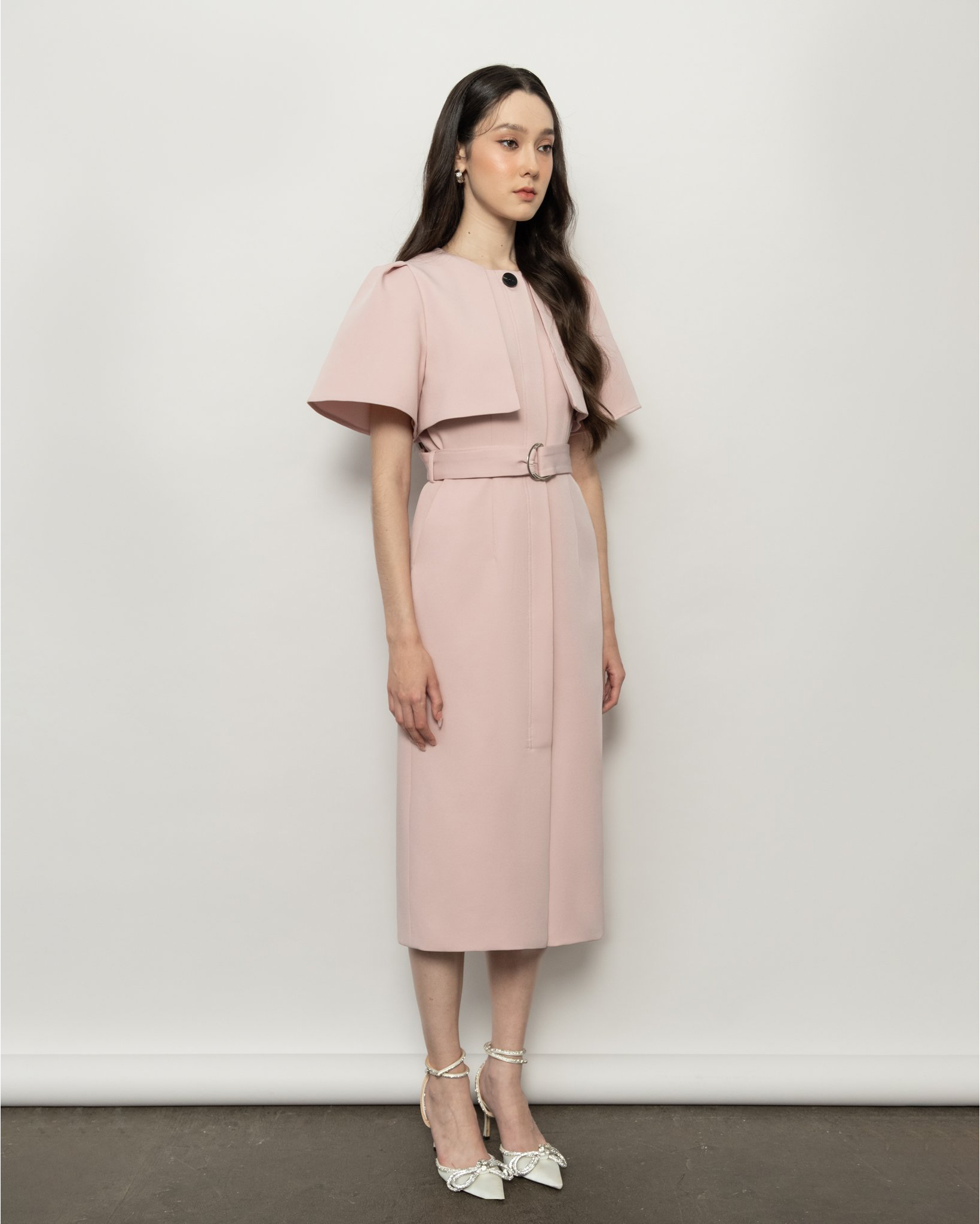 Đầm cổ tròn nẹp trước tay xếp ly_thumbnail_1